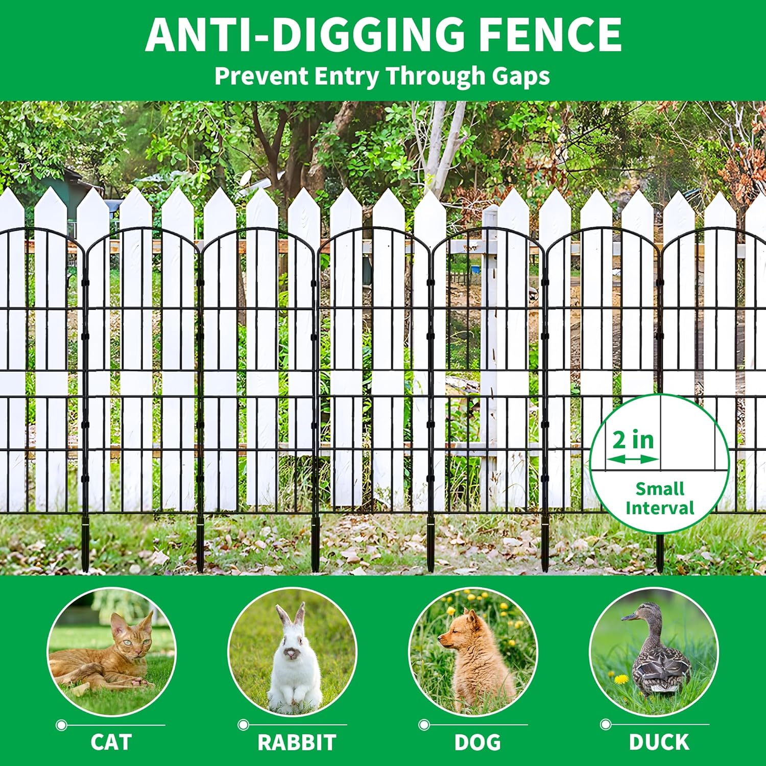 10 Pack Decorative Garden Fence Fencing, 92Cm (H) X 3.3M (L) Rustproof Metal Wire Panel Border Animal Barrier for Dog, Flower Edging for Yard Landscape Patio Outdoor Decor, Arched