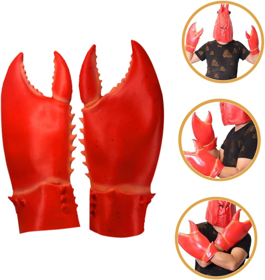 CHILDWEET 1Pair Crab Gloves for Cosplay and Halloween Flexible Ages Comfortable Animal Costume Accessory for Parties and Stage image number 1