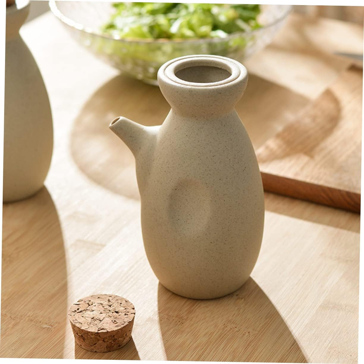 COLLBATH Ceramic Oil Pot Cooking Oil Dispenser Cooking Oil Container Aromatizante Para Casa Olive Oil Olive Bottle Dispensers Stoneware Oil Cruet Pepper Storage Jar Kitchen Jar Beige image number 6