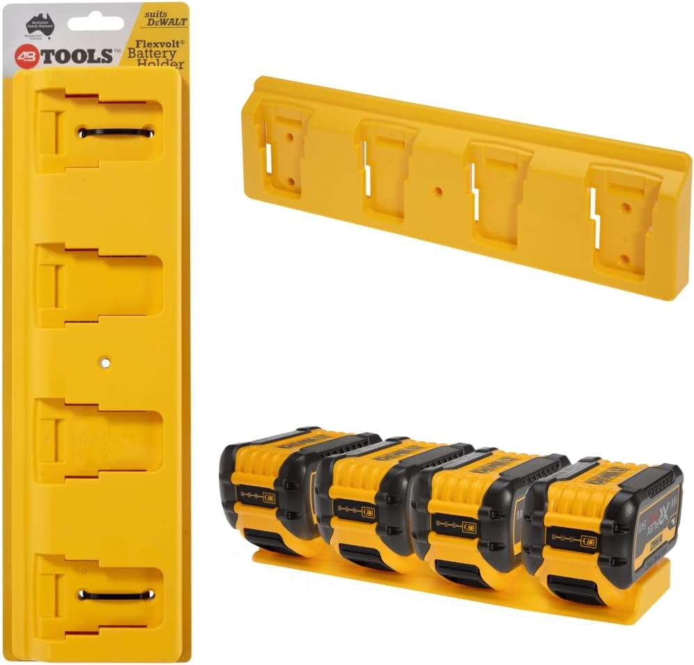 48 Tools Wall Mount Holder for Dewalt 18V, 20V, 54V, 60V MAX, XR, Flexvolt Cordless Power Tool Batteries - Durable ABS, UV Stabilised image number 3