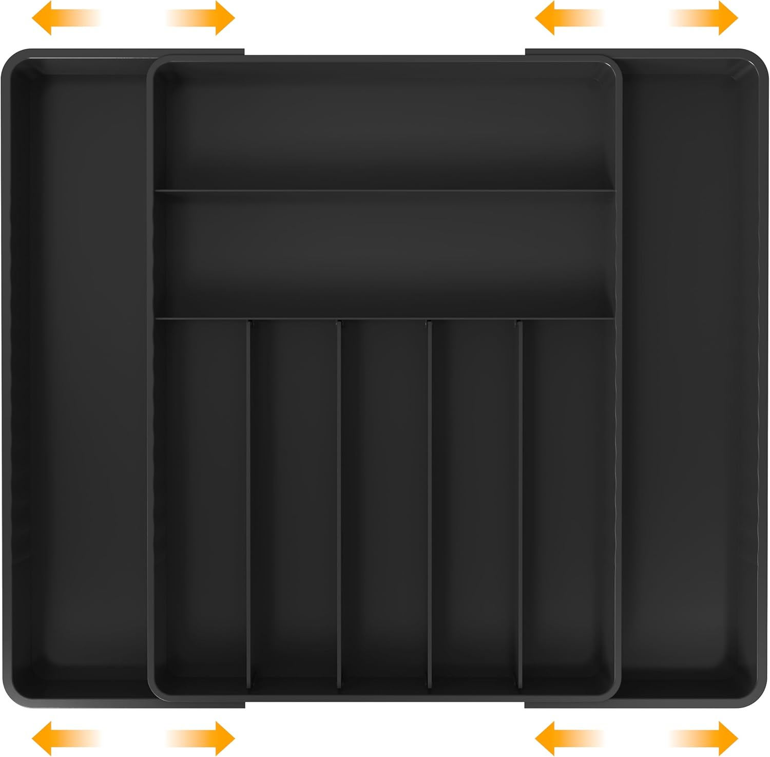 Simplehouseware Expandable Cutlery Drawer Organiser, Adjustable Flatware and Utensil Tray for Kitchen, White