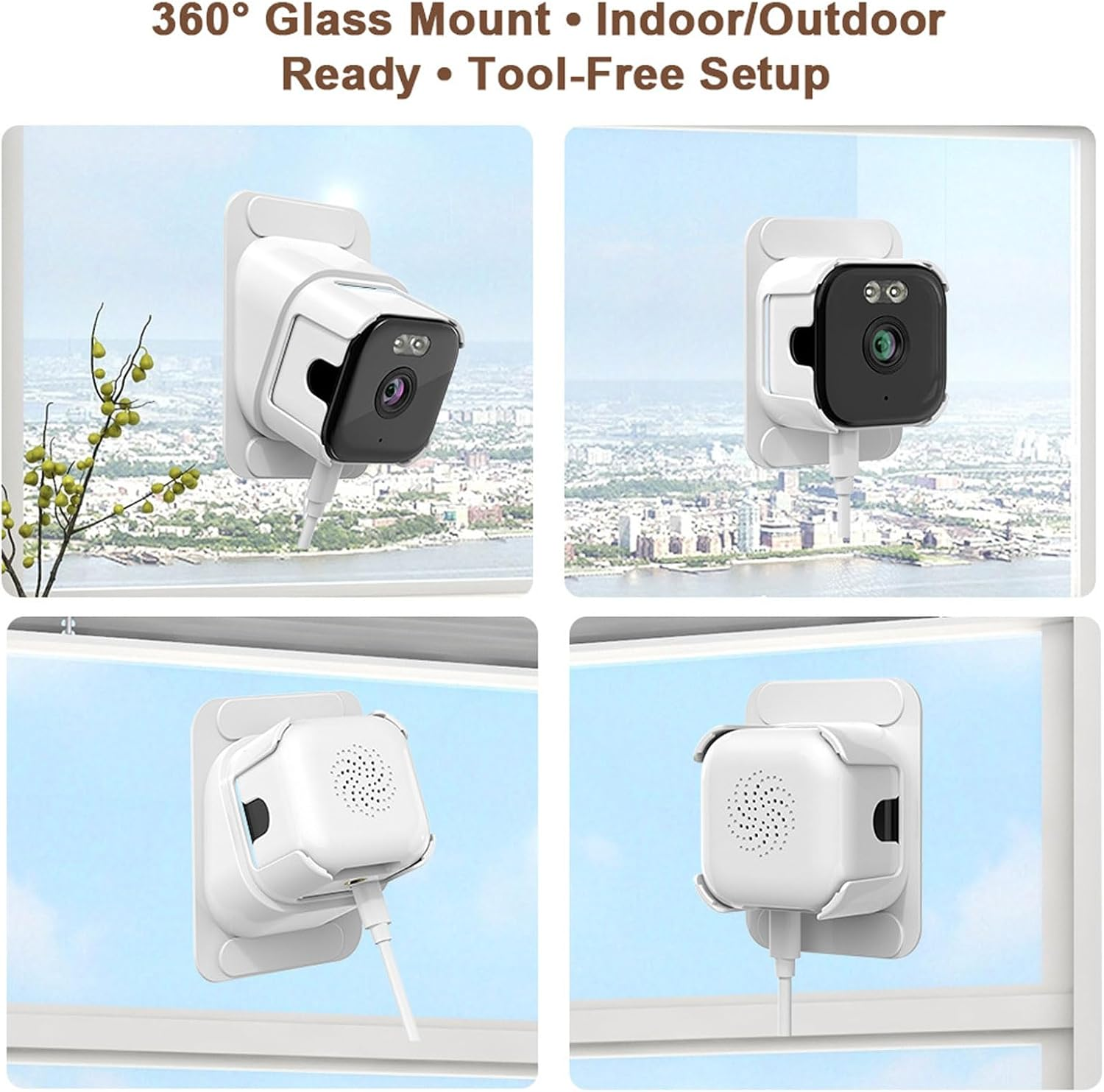 LICAEVEY 2K Window Security Camera with No Drill Sticky Mount, Easy Installation, in 30 Seconds AI Human Detection and Color Night Vision for Apartment Rental image number 2