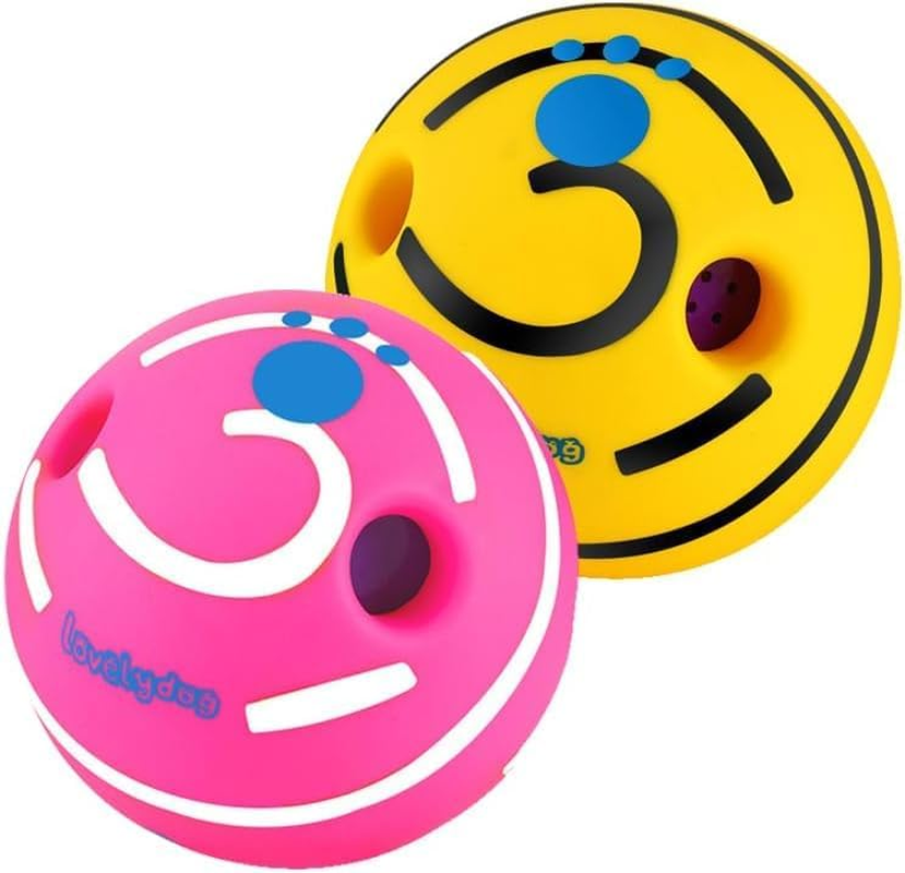 2 Pack Giggle Ball for Dogs Small Funny Wobble Wag Giggle Ball Dog Toy Interactive Dog Toys for Boredom Small Dog Squeaky Balls for Puppy Small Dogs Pug to Keep Them Busy (Style1, One Size) image number 3