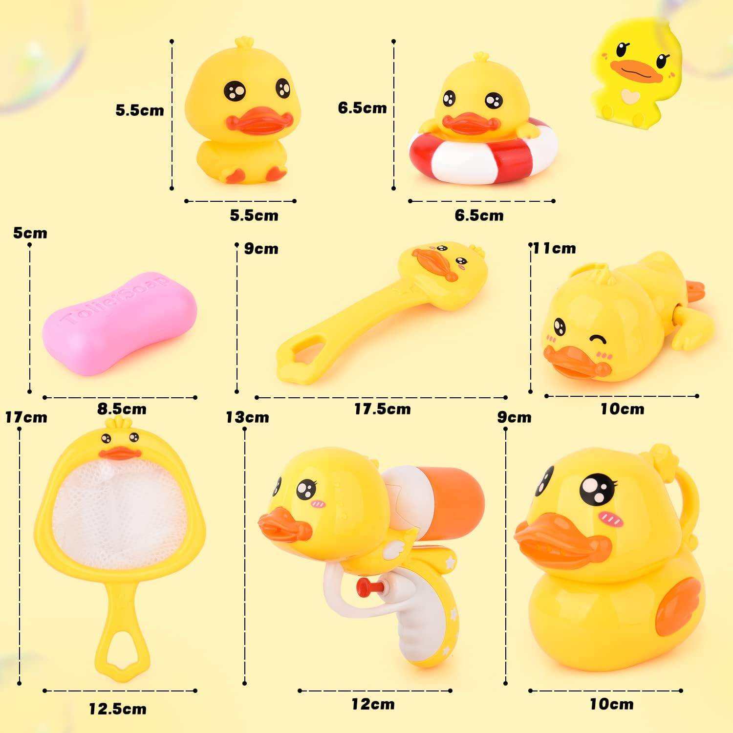 Baby Bath Toys, Cute Duck Bath Toys, Rubber Ducks Bathtub Shower Toys Swimming Pool Water Toys Toddlers Boys and Girls image number 6