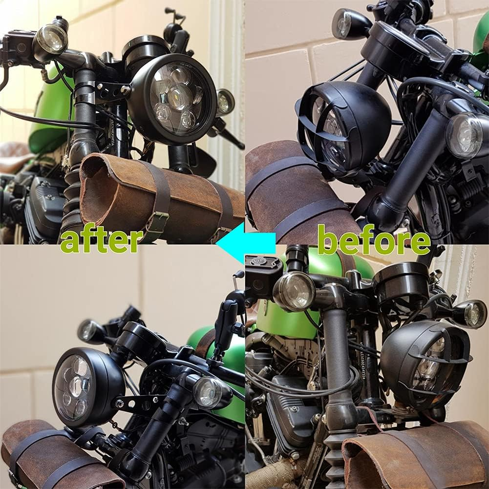 SKUNTUGUANG 5.75 Inch Motorcycle Headlights Housing Bucket for Motorcycle Headlight (Headlight Housing) image number 4