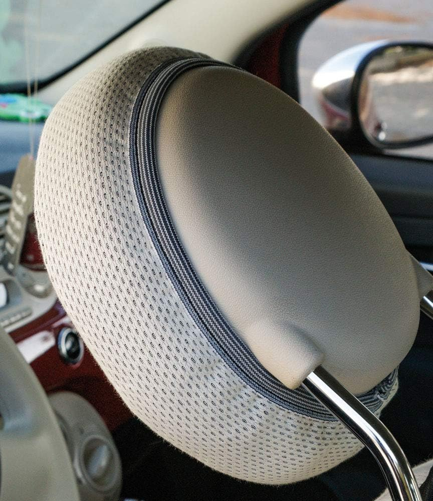 CORA Complete Set Custom Seat Covers Fiat 500 07> Rear Full Grey/Cream image number 3