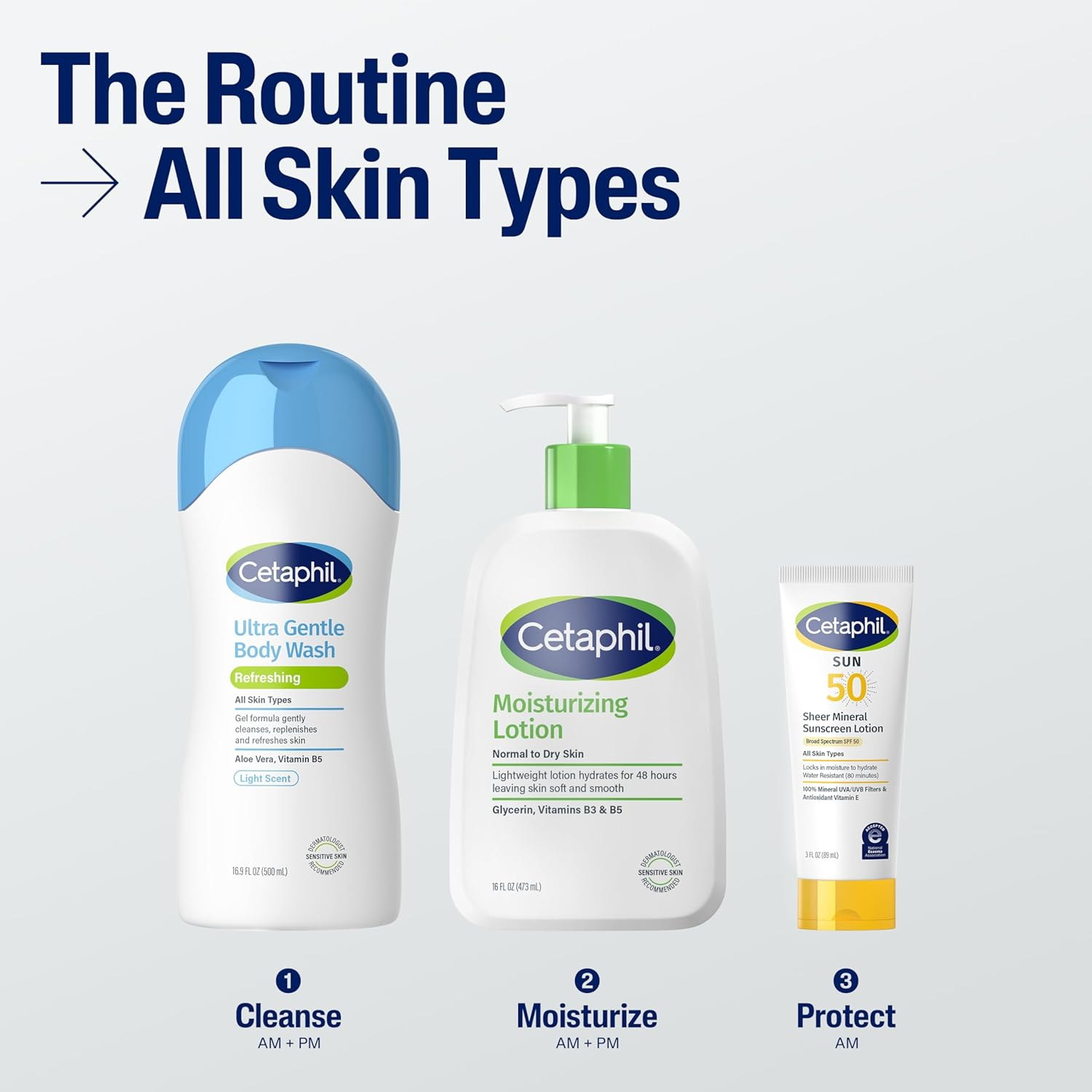 Cetaphil Ultra Gentle Refreshing Body Wash, Refreshing Scent for Dry to Normal, Sensitive Skin, 16.9Oz Pack of 3, with Aloe Vera, Calendula, Vitamin B5, Hypoallergenic, Dermatologist Tested image number 5