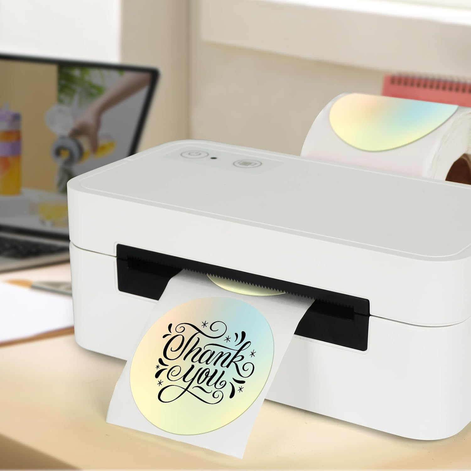 Direct Thermal round Labels Circle Gradient Color Stickers 2 Inch Self Adhesive Gradual Change 50 Mm Dot for Personalized Design DIY Custom Logo Price Name Tag QR Code Small Business 500 PCS