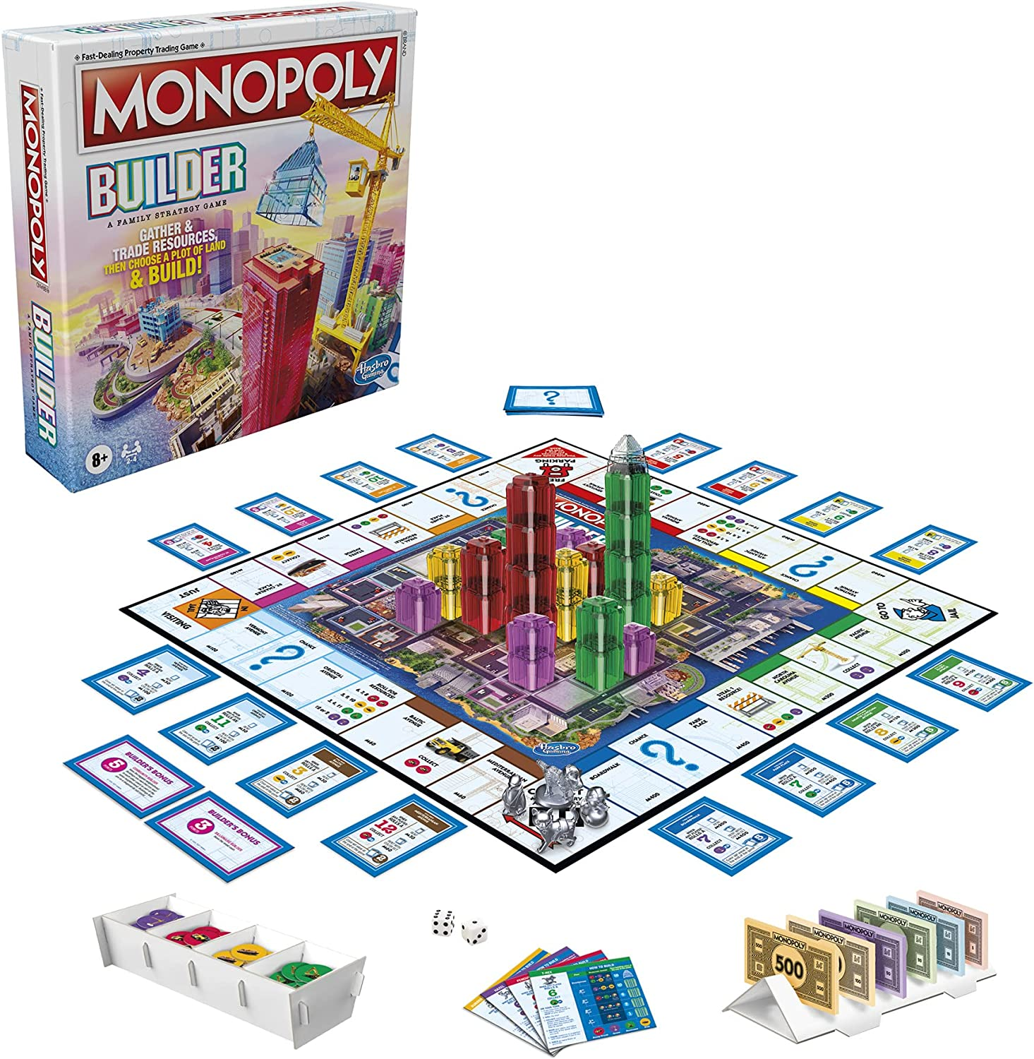 Monopoly Builder Board Game, Board Games for Kids and Adults, Strategy Games, Family Board Games, for Kids 8 and Up, 2-4 Players image number 5