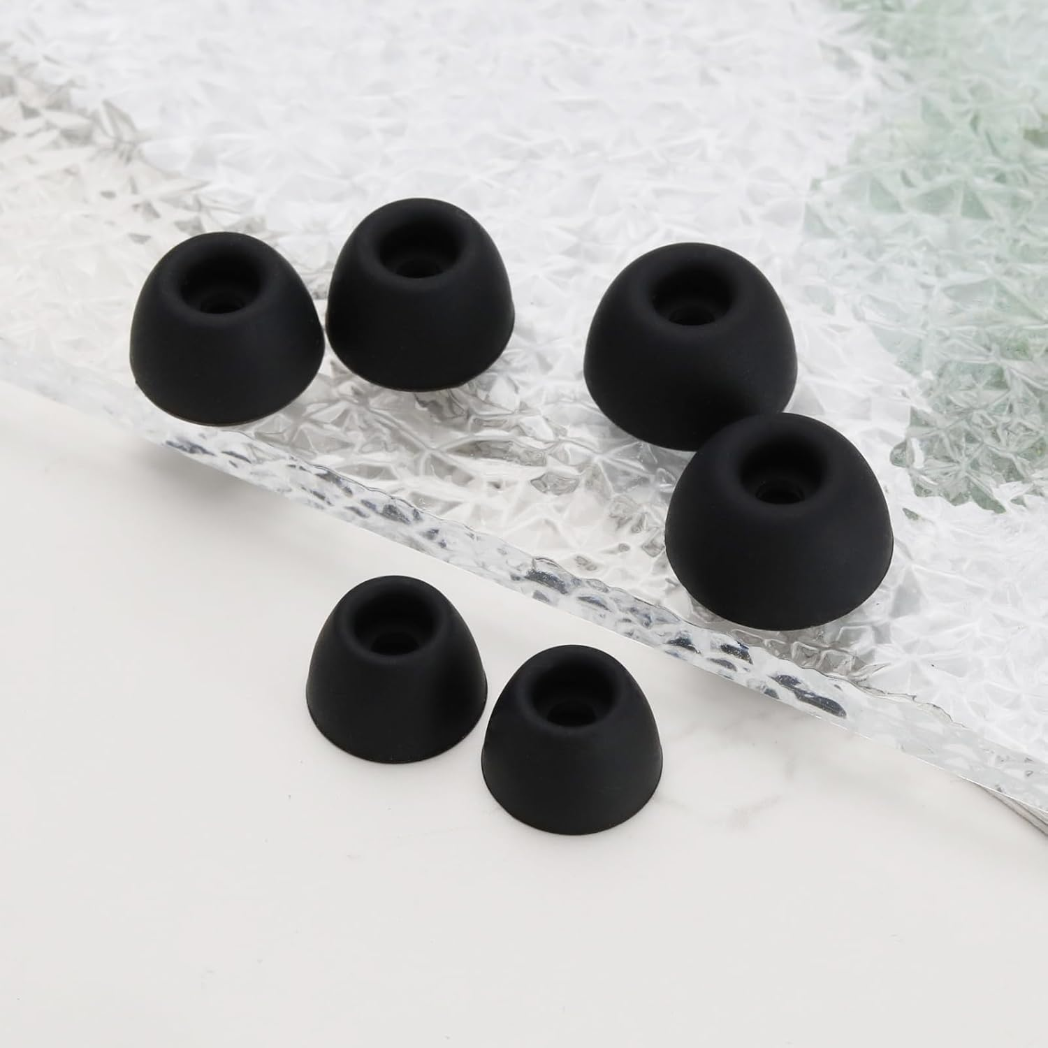 6 Pairs Silicone Earbuds Compatible with Samsung Galaxy Buds 2 Pro Replacement Earbuds Tips Small/Medium/Large 3 Size, Black - Purple image number 3