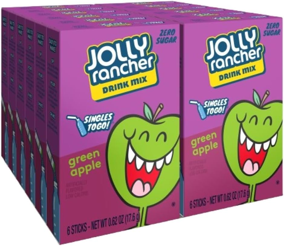 Jolly Rancher Singles to Go Water Drink Mix, Green Apple Flavored Powder Sticks, (12 Boxes with 6 Packets Each &ndash; 72 Total Servings) image number 1