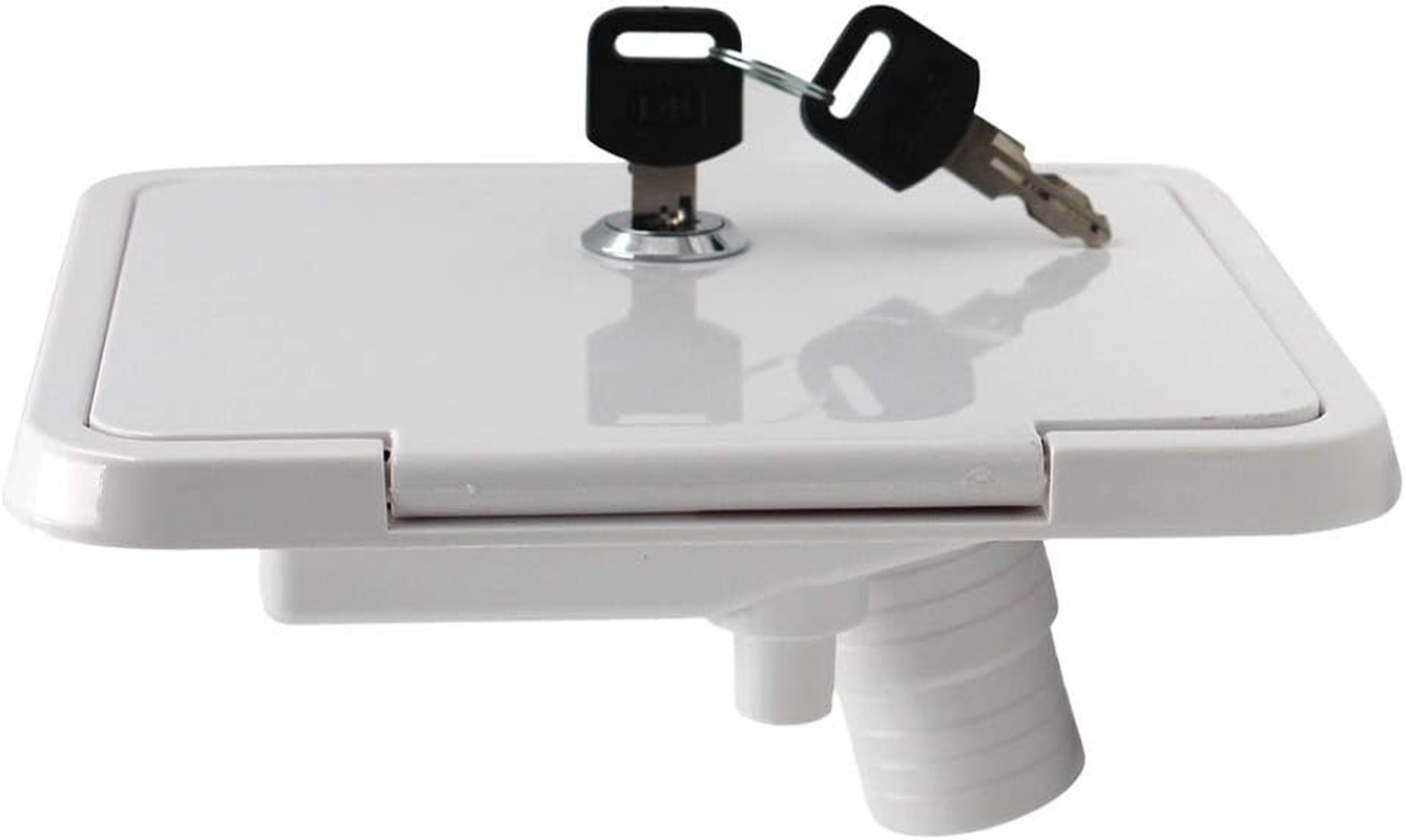 Blesiya White Gravity Plastic City Water Tank Inlet Hatch Camper Trailer RV Lock Door #1 image number 6