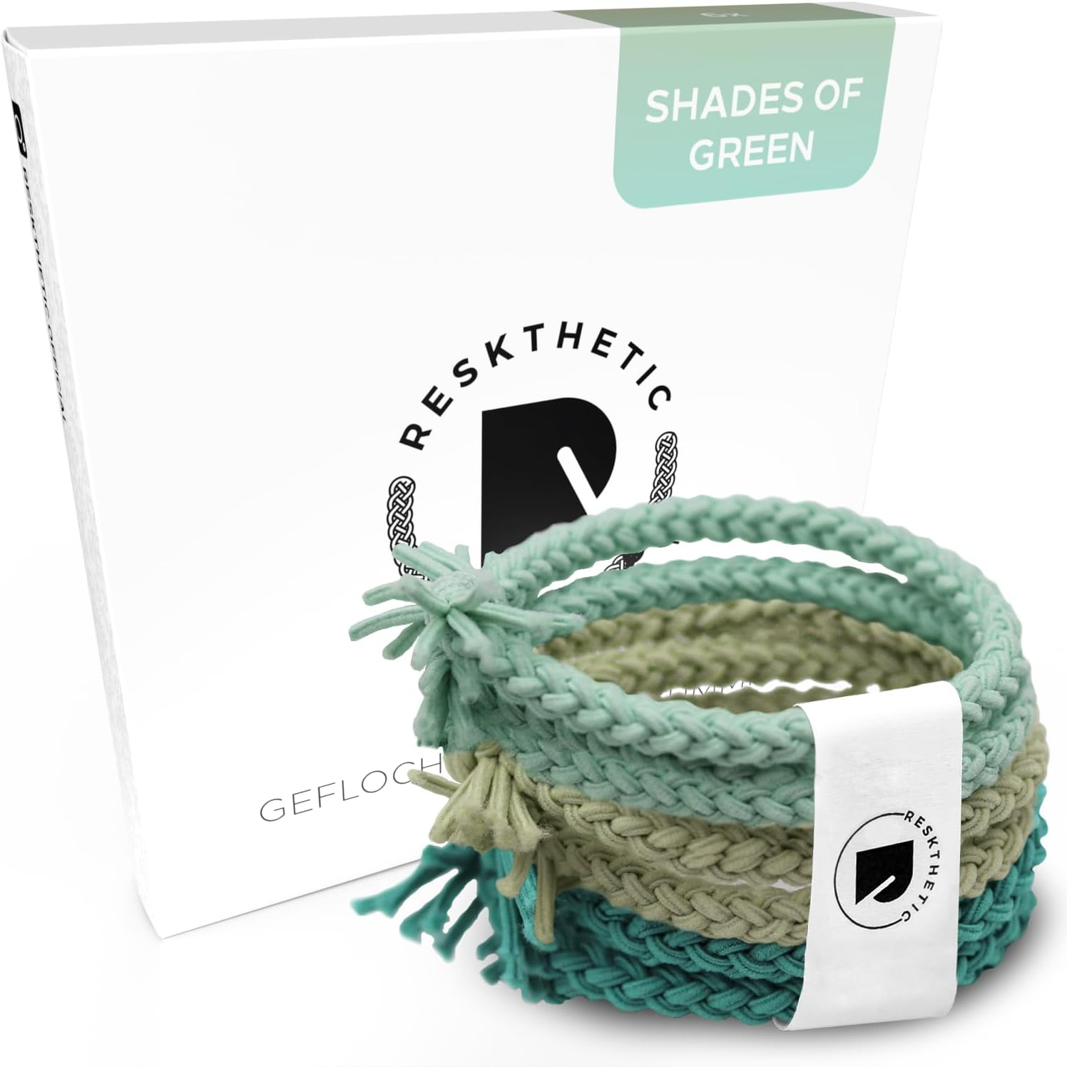 Reskthetic&reg; Hair Scrunchie - High-Quality Braided Hair Bobbles with Perfect Hold, Extremely Tear-Resistant Braid Elastics, Comfortable to the Hair (Brown)