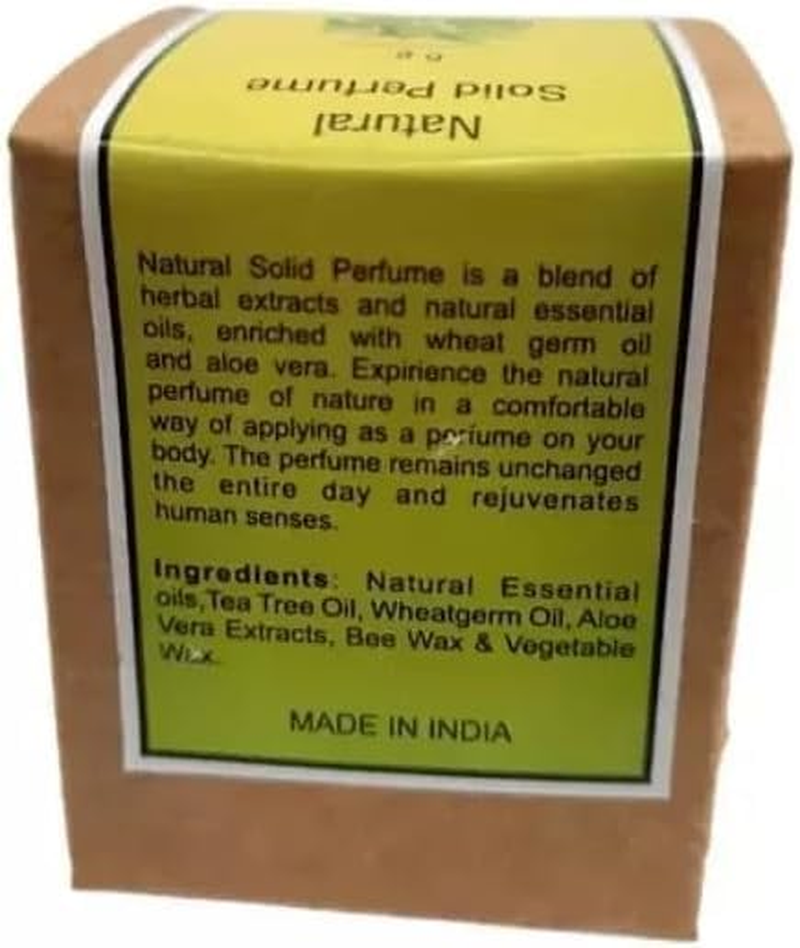 Natural Organic Sandalwood Solid Wax Perfume Natural Wax in Mini Wooden Box for Men and Women - 6 Gm, (Pack of 1)