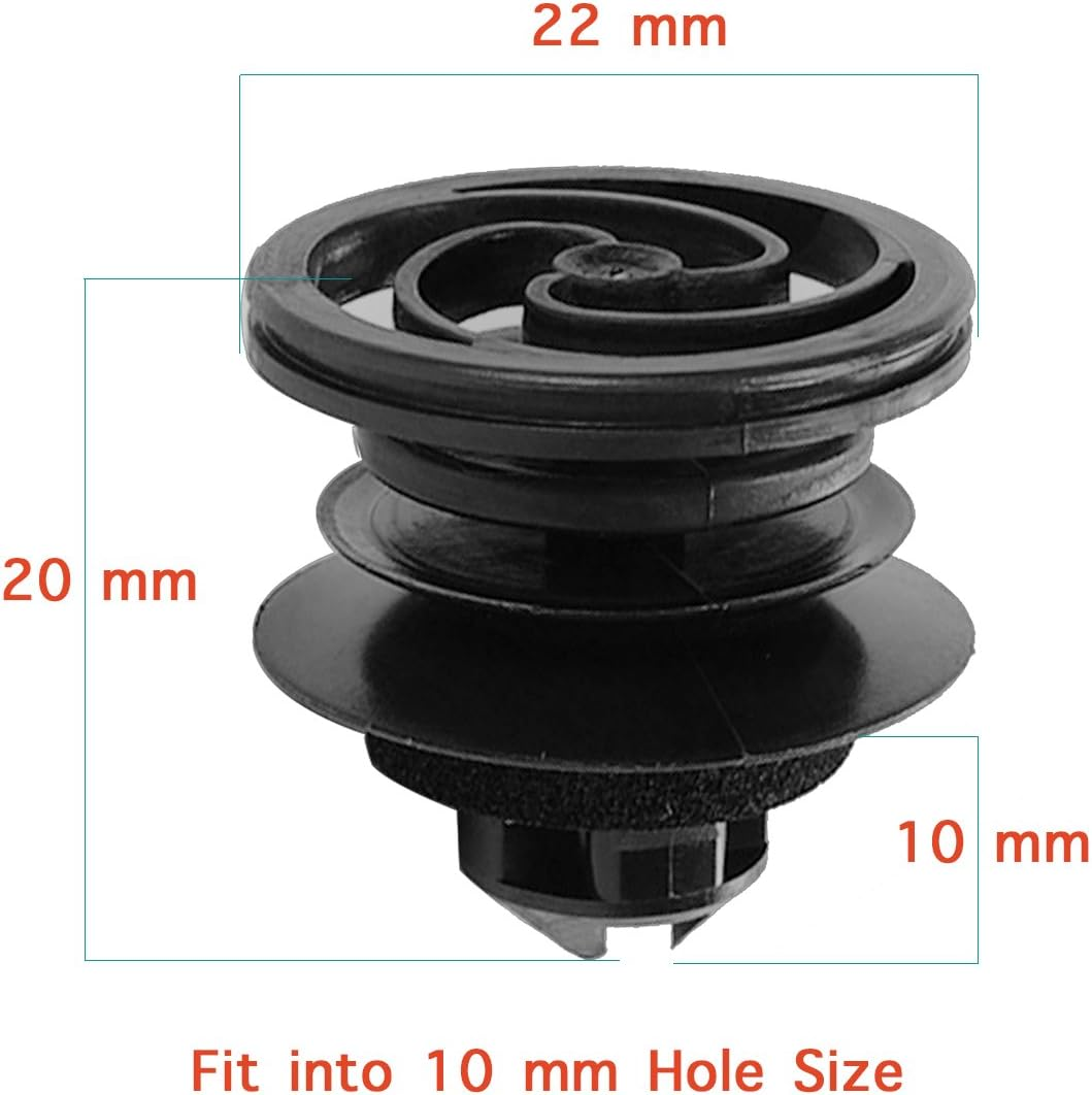 Lantee Car Clips for VW - 50 Pieces Door Trim Panel Retainer Clips for Volkwagen 3B0-868-243 image number 3