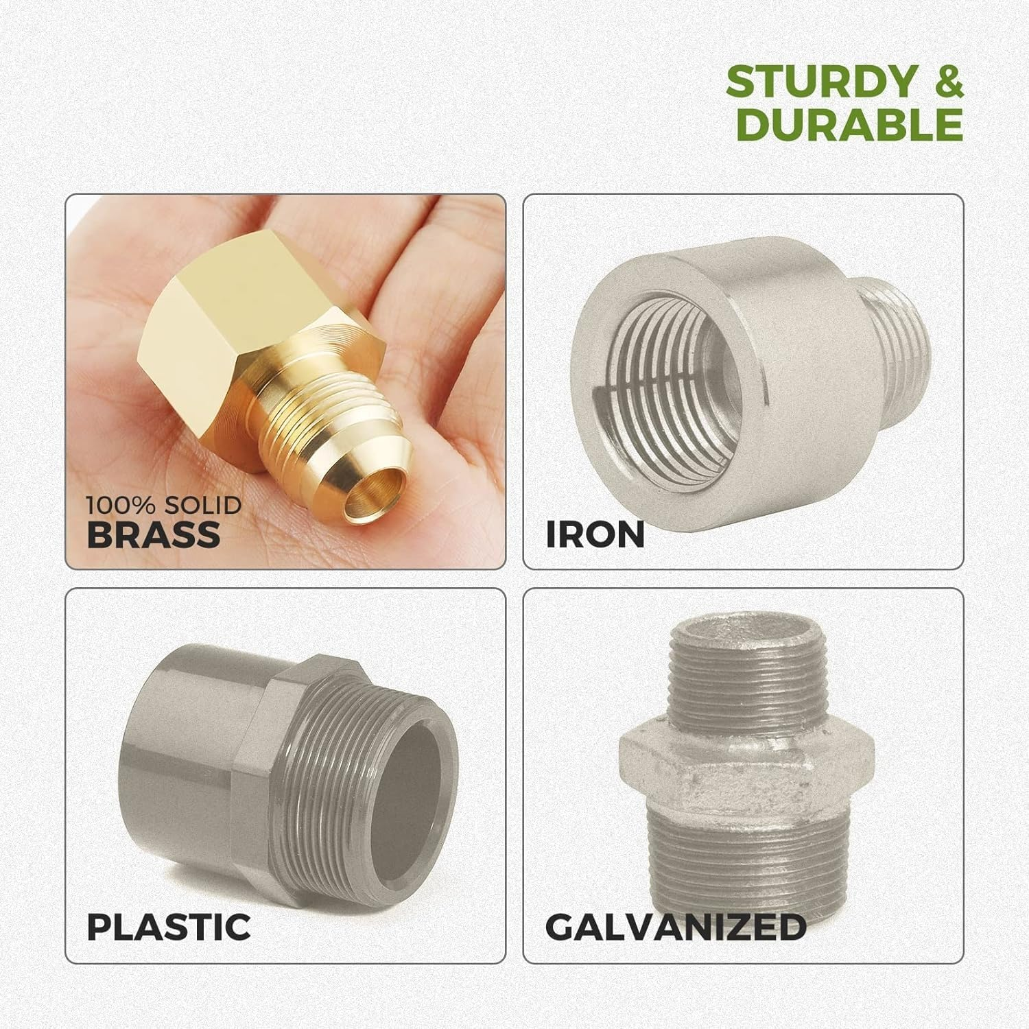 Mtsooning Brass Tube Adapter, 3/8Inch Male Flare&times;1/2Inch Female NPT Pipe Coupling Fittings image number 1