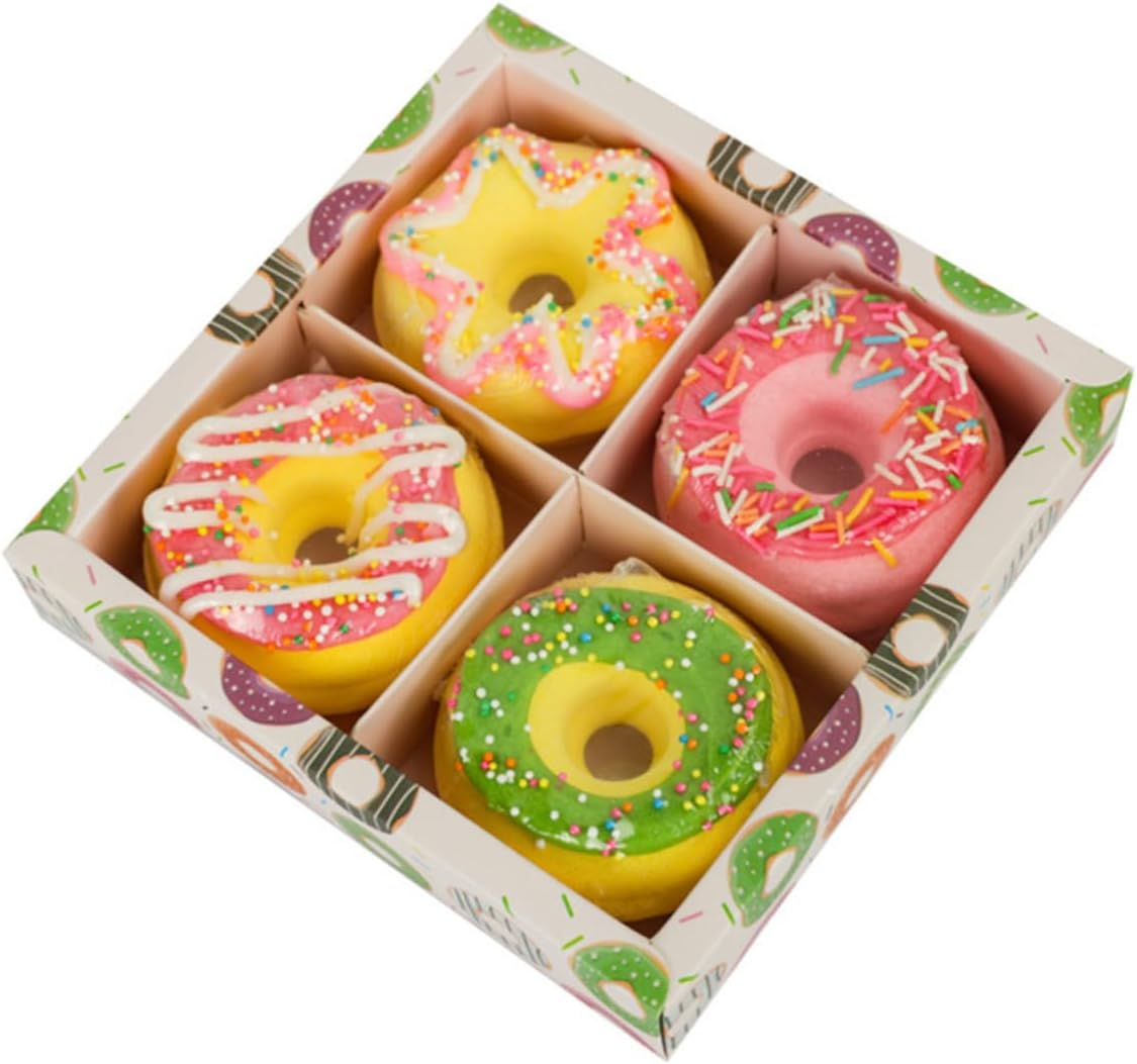 Gogogmee 4Pcs Adorable Spa Bath Balls Doughnut Shape Bath Bomb Home Travel Supplies Random Style