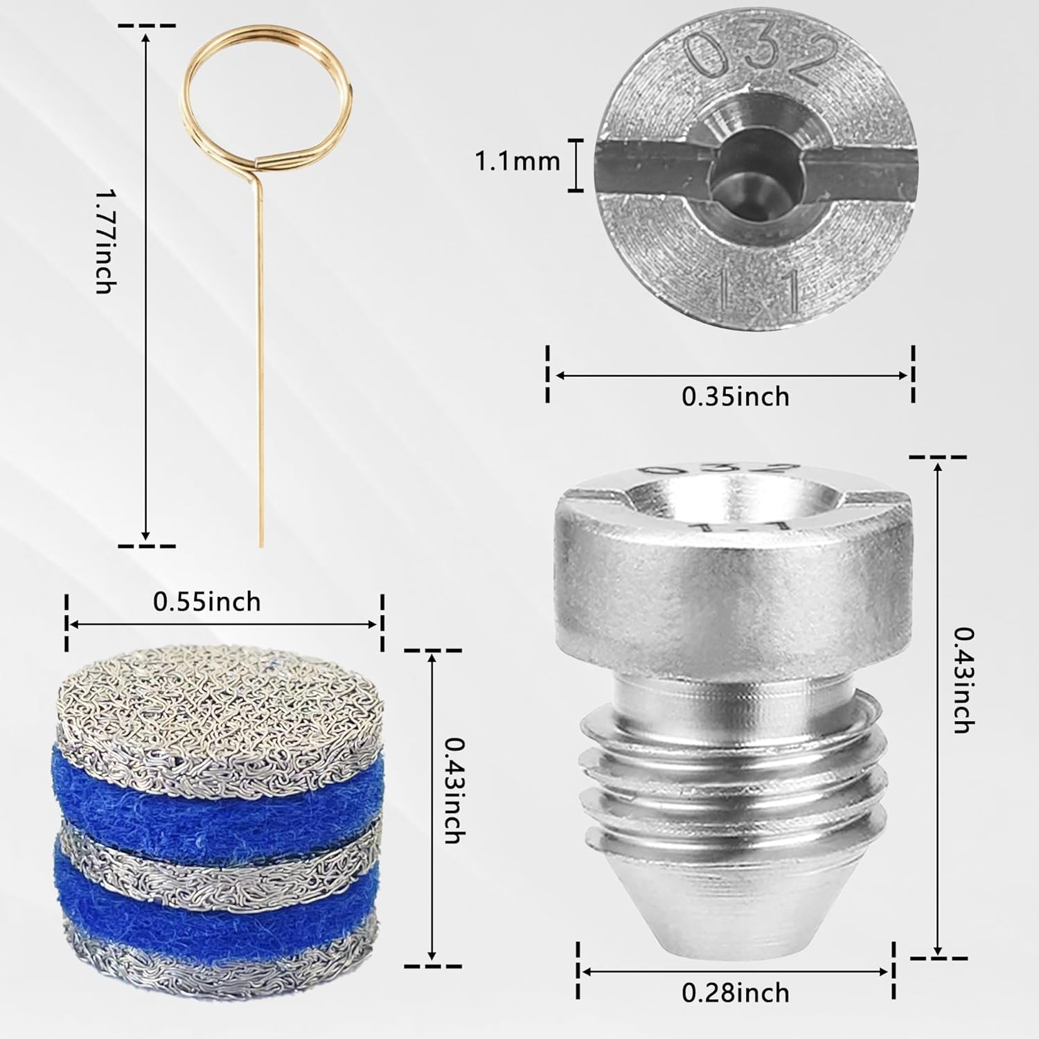 SITIMIMIL 3 Pieces 1.1 Mm Foam Cannon Orifice Nozzle and Foam Maker，Replacement Thread Nozzle Tips and Mesh Filter for Snow Foam Lance, with Cleaning Needle，3000Psi image number 1