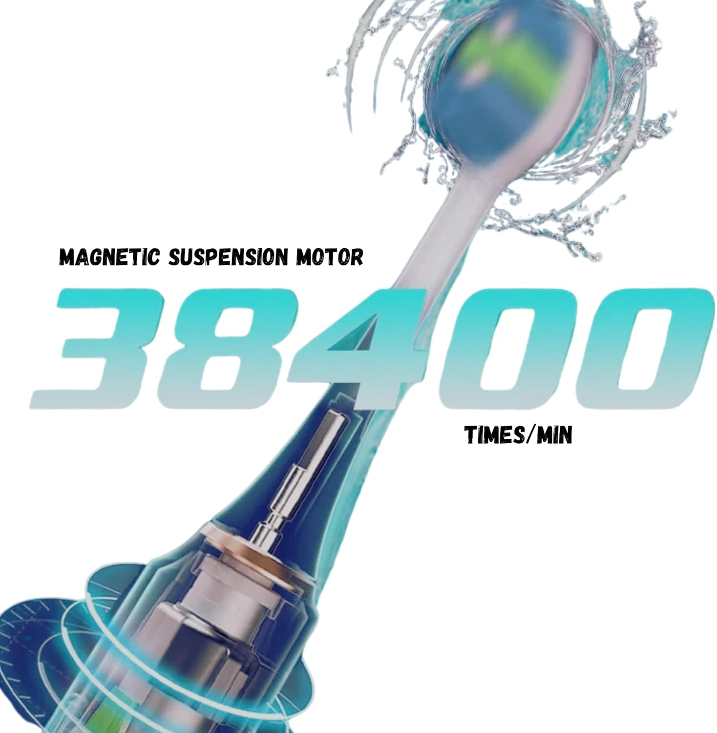 Smart Sonic Toothbrush &ndash; Rechargeable 600Mah Battery, Sleek White Design, Complete Set with 8 Brush Heads, Charging Stand & Portable Travel Case | Long-Lasting Electric Toothbrush for Home, Office, Travel & Everyday Oral Care image number 2