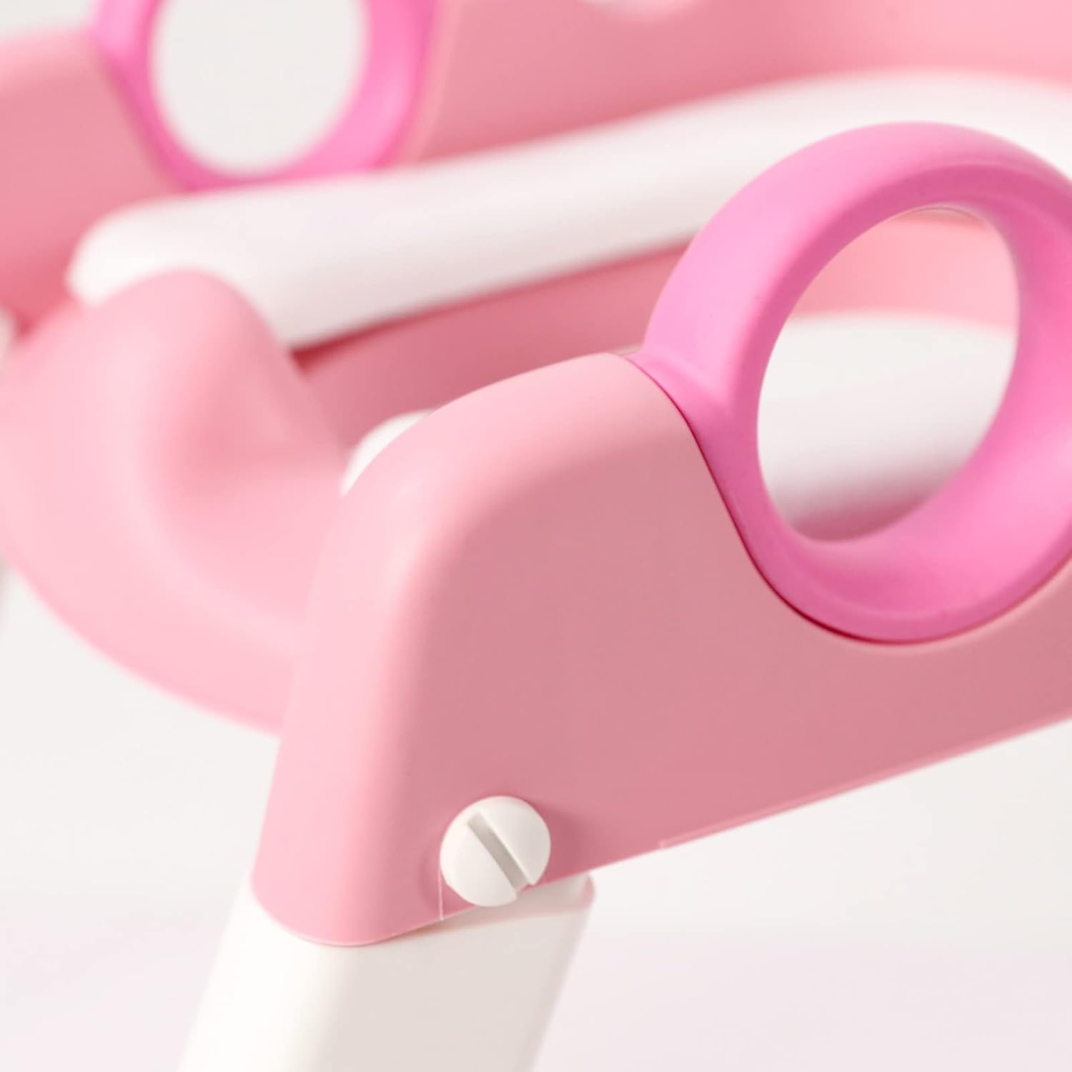 Potty Training Toilet Seat with Step Stool Ladder for Boys and Girls Baby Toddler Kid Children Toilet Training Seat Chair with Handles Padded Seat Non-Slip Wide Step(Pink) image number 1