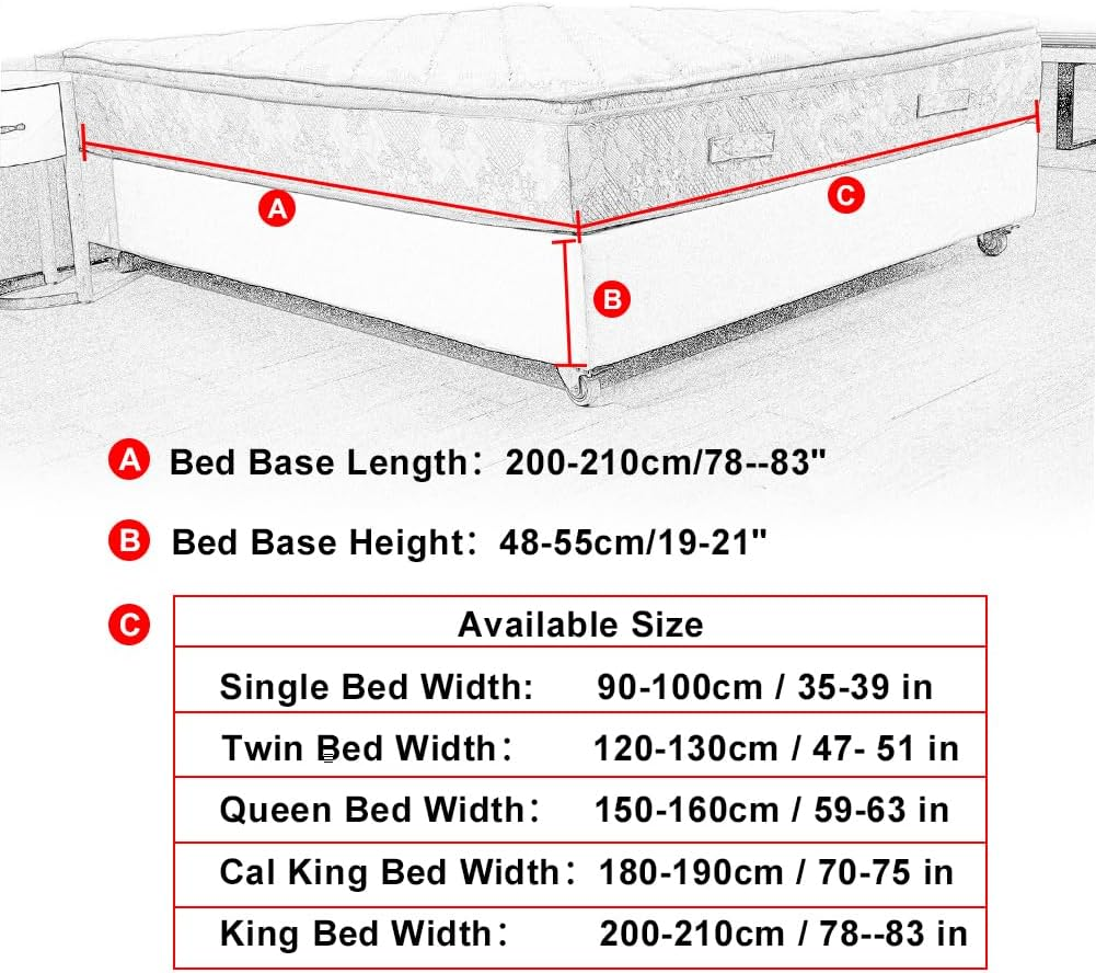 DUJUIKE Velvet Bed Frame Cover, Alternative to Traditional Valance, Fully Elastic, Easy to Install (Queen Bed :59-63", White) image number 4