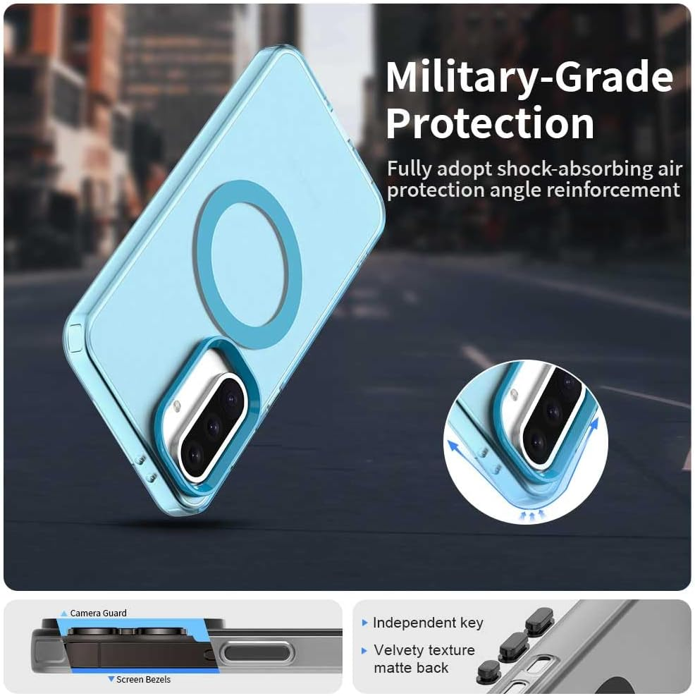 Compatible with Motorola Moto G35 5G Drop Protection Magnetic Charging Phone Case Cover Blue image number 4