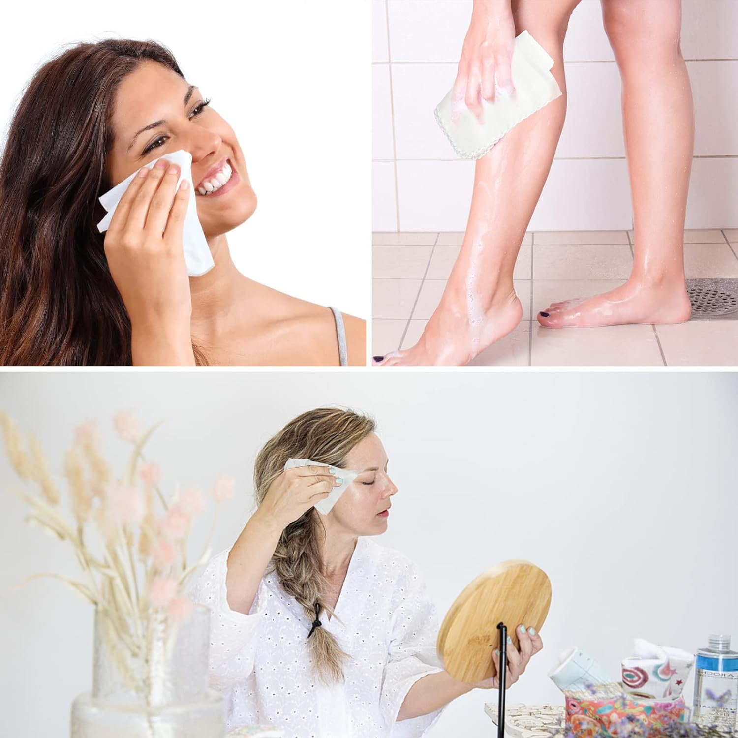 20 Pack Muslin Face Cloths, Reusable Face Cloth 30X30Cm/11.8X11.8In, Muslin Cloths Soft and Light for Makeup Remover, Non-Fluorescent Cotton for Baby image number 3