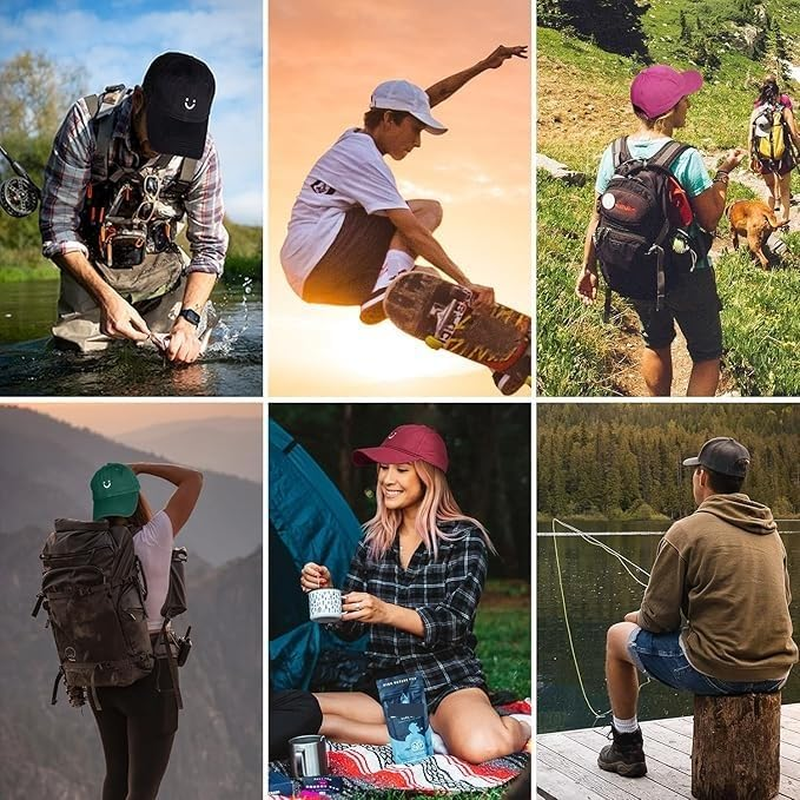 Dad Hats for Men Women Smile Face Low Profile Baseball Cap Adjustable Unstructured Hat image number 4