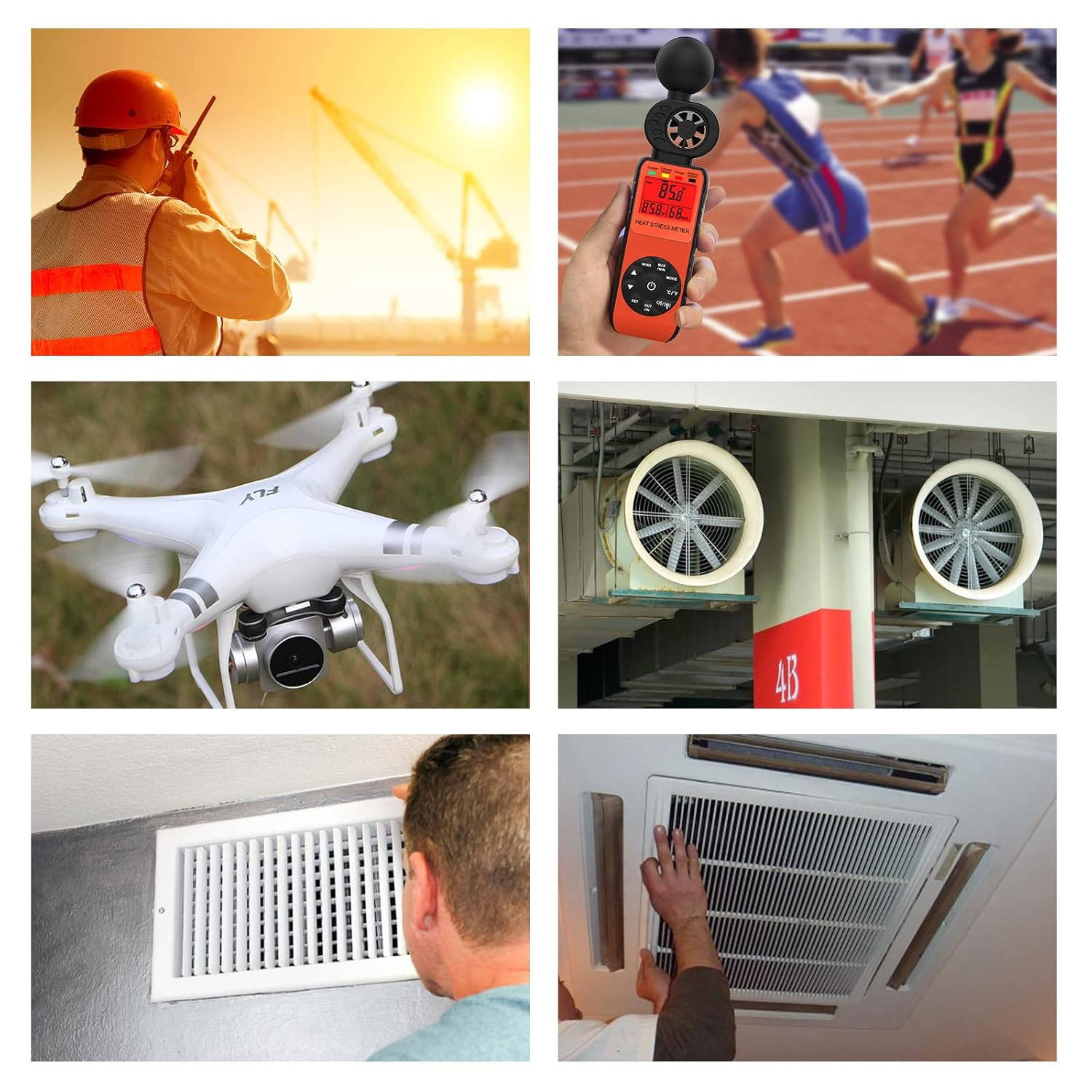 BTMETER BT-881W Heat Stress Meter Anemometer, Digital Indoor/Outdoor WBGT (Wet Bulb Globe Temperature) Meter with Wind Speed, Ambient Temp, Humidity Tester image number 6