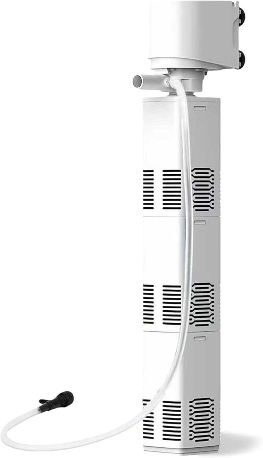 XIULIUU Submersible Aquarium Filter for 30-800 L, 3-In-1 Biochemical Sponge Filter for Aquarium Filtration/Oxygenation/Circulation, up to 2500L/H Adjustable Internal Fish Tank Filter (White) image number 6