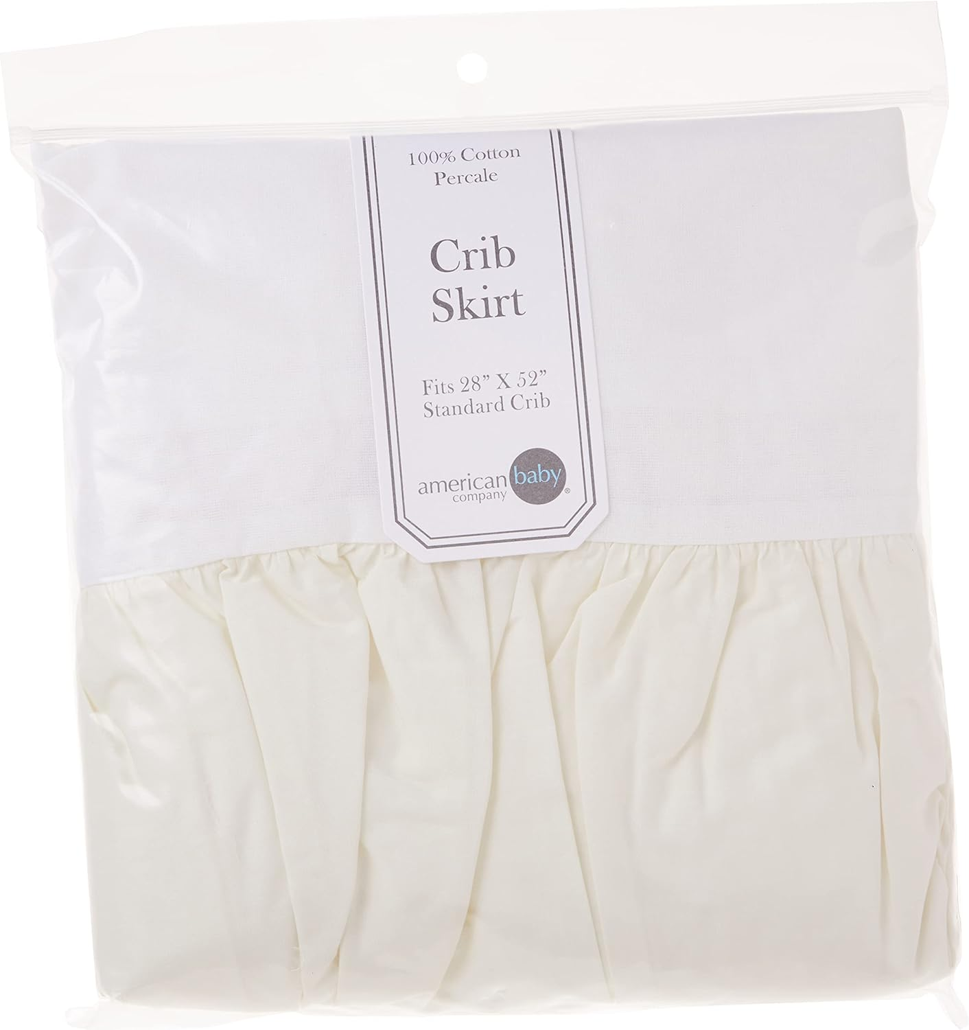 American Baby Company 100% Natural Cotton Percale Ruffled Crib Skirt, Ecru, Soft Breathable, for Boys and Girls image number 1