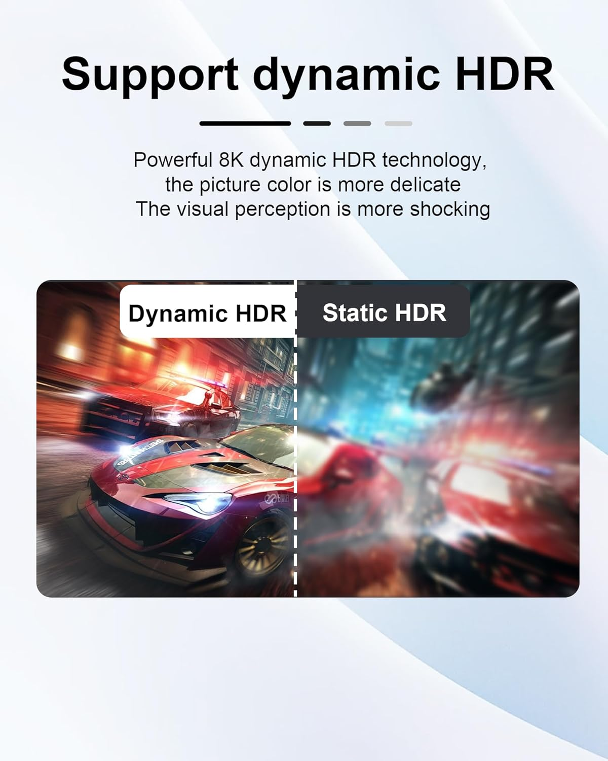 8K HDMI 2.1 Splitter 1 in 2 Out - HDMI Splitter 1X2 for Dual Monitors Mirror Only, Supports 8K@60Hz, 4K@120Hz, 48Gbps, EDID, HDCP 2.3, HDR10+, VRR, Dolby Vision Atmos - for PC, Laptop, TV, PS5, PS4 image number 5