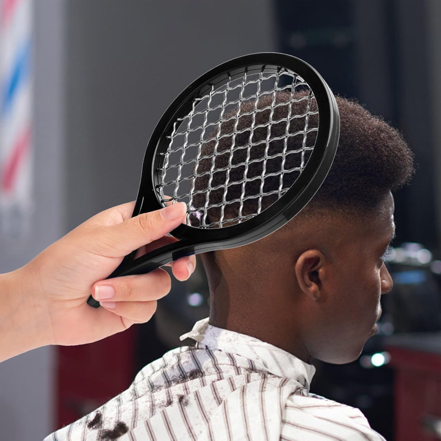 Tennis Racket Style Hair Twisting Comb, 2Pcs Black Tennis Racket Style Hair Twisting Tool, Plastic Women'S Curly Hairs Twist It up Combs image number 5