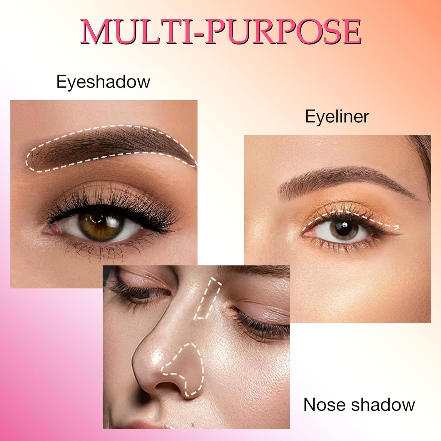 Boobeen 3 Colors Eyebrow Powder Makeup Palette, Eyebrow Shaping Kit, Beveled Brow Brush, Creates Perfectly Shaped 3D Brows - 02 image number 4