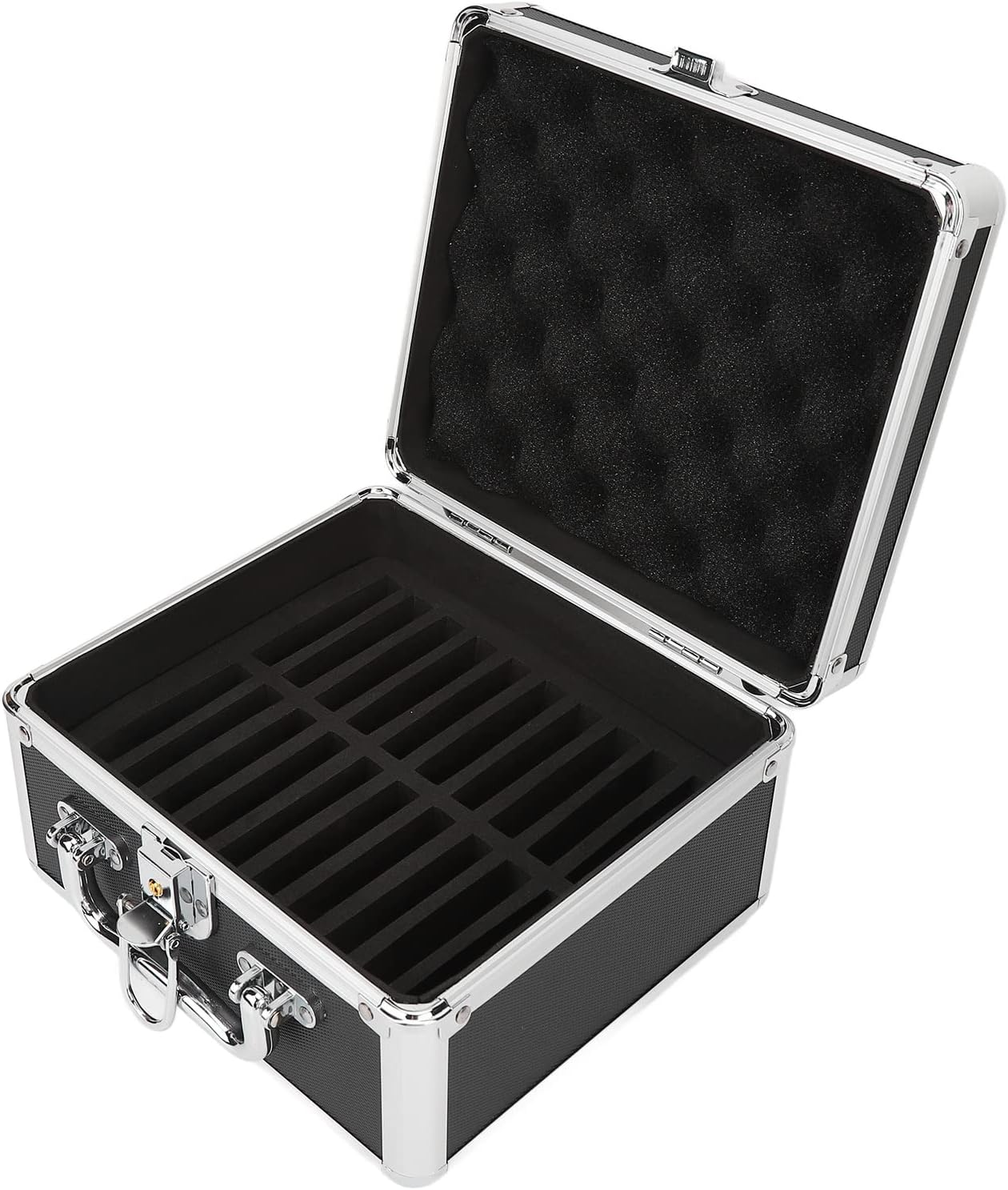 2.5" Hard Drive Storage Box, HDD Storage Box Suitcase with 20 Bays, External Hard Drive Carrying Case with Safety Lock Design