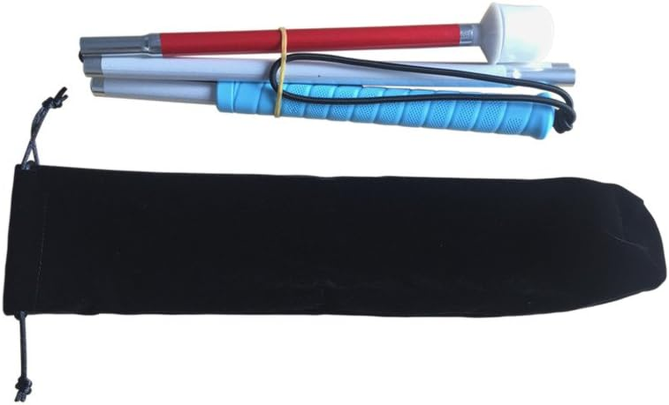 Aluminum Mobility Folding White Cane for Vision Impaired and Blind People (Folds down 6 Sections) image number 3