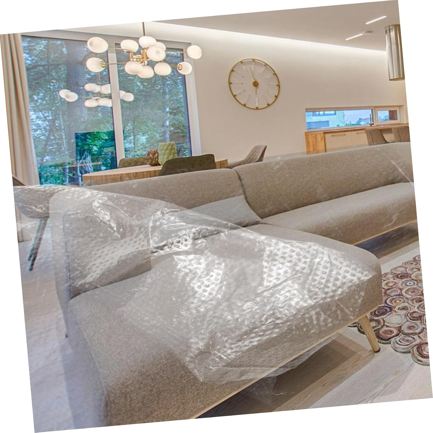 COHEALI 3Rolls Dust Protective Film for Cars Auto Body Furniture Cover Paint Adhesive Protective Film for Vehicle Coverage during Painting image number 5