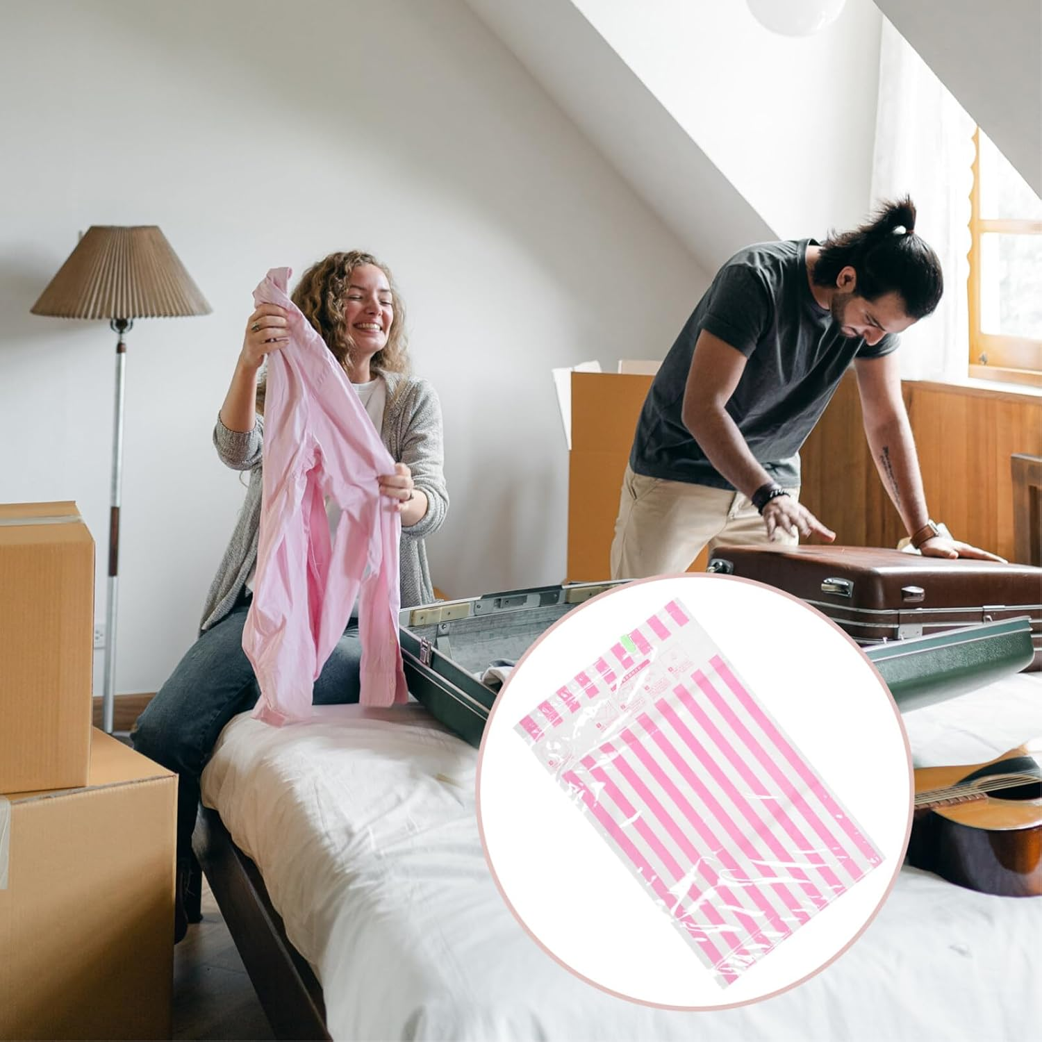 Cabilock 10Pcs Hand-Rolled Vacuum Compression Bags for Travel Space Saver Storage Bags for Packing Clothes in Luggage Suitcase image number 3