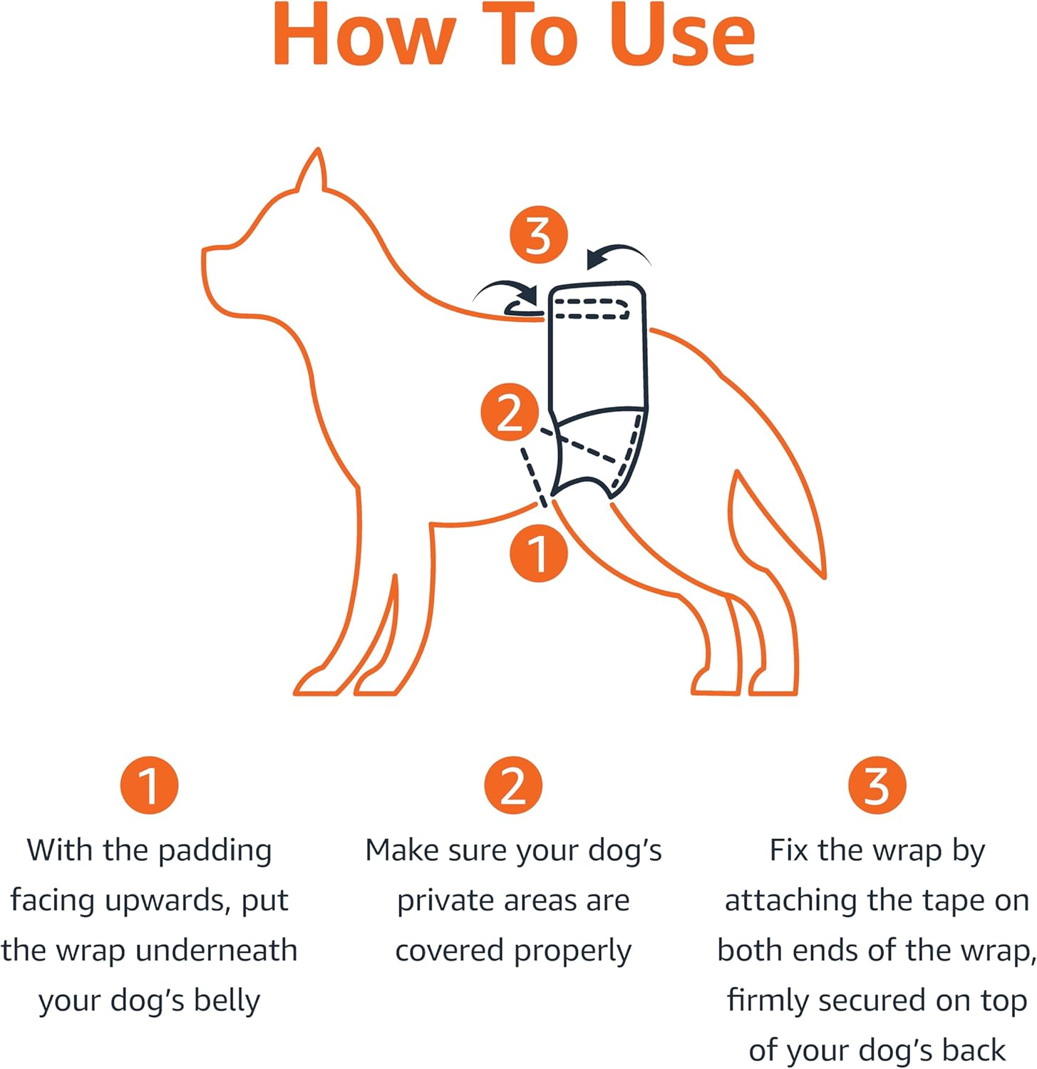 Amazon Basics Male Dog Wrap, Disposable Diapers, X-Small, Pack of 30, White image number 6