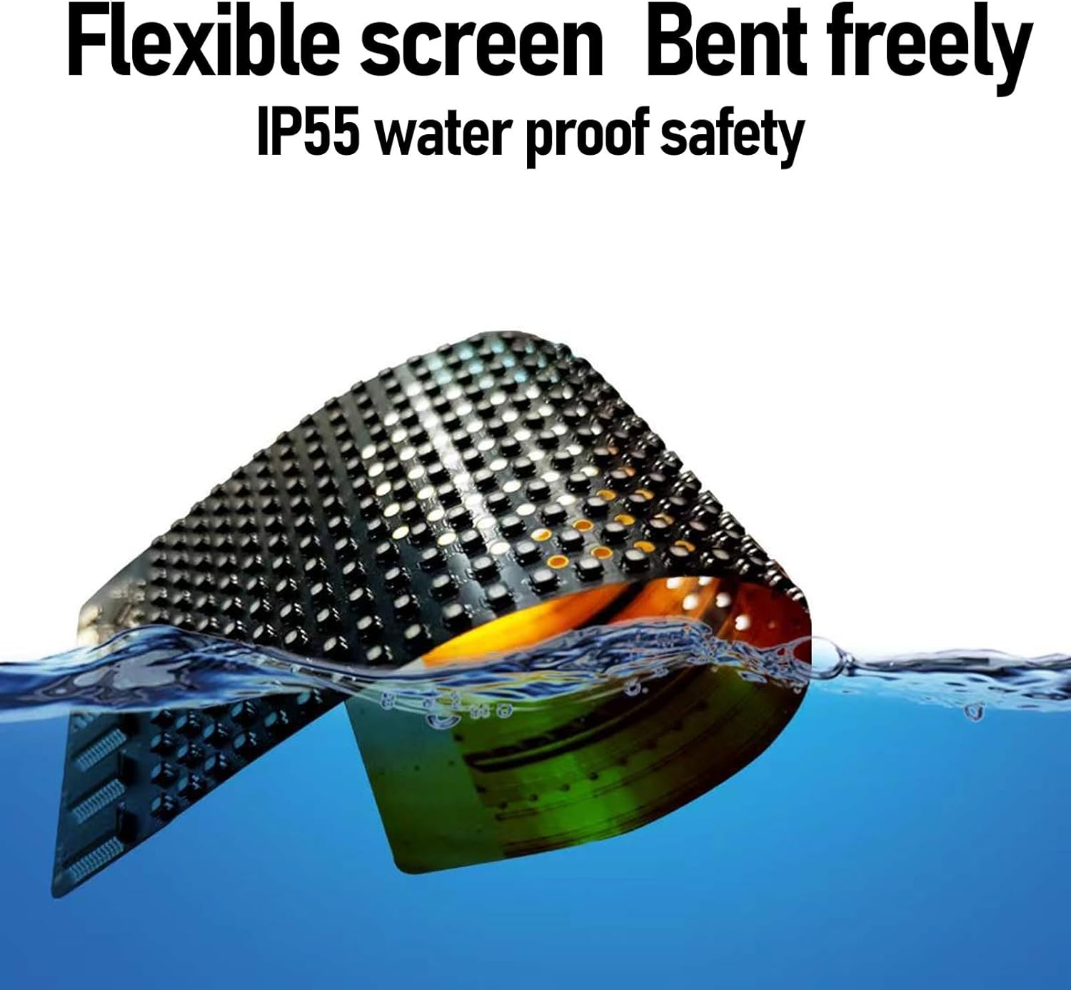 Flexible LED Display with APP Control, HD Full Color Programmable LED Screen with 12X32 Resolution, Water Proof Wearable RGB Sign for Bag Hat Glasses Accessories (158.5X58Mm) image number 5