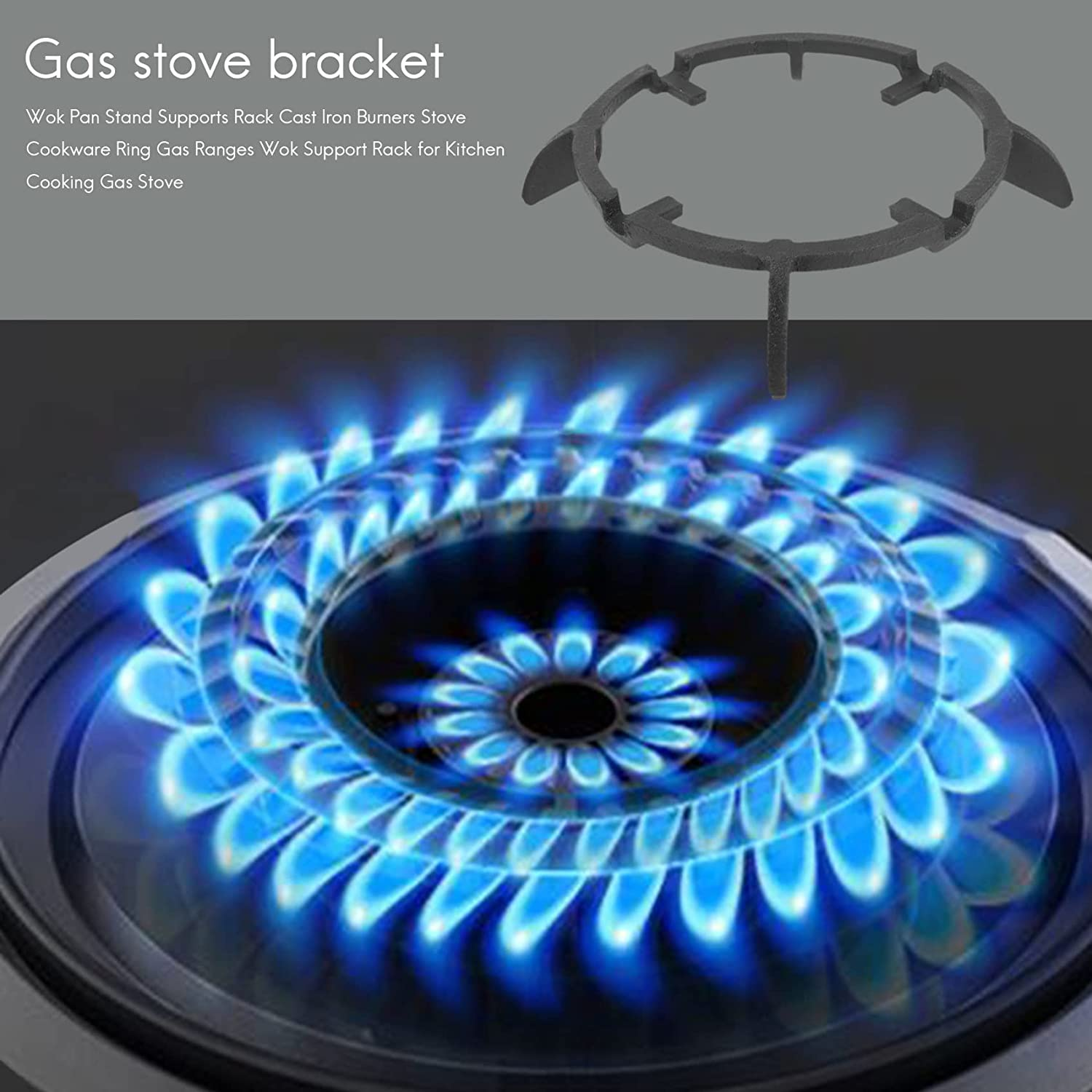Wok Stand Supports Iron Burners Stove Ring Ranges Wok Support for Kitchen Stove image number 2