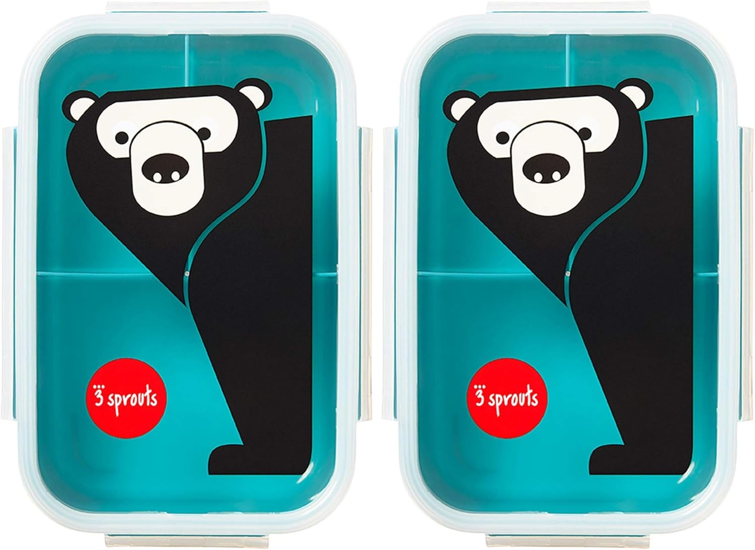 3 Sprouts Lunch Bento Box - Bear, Teal image number 2