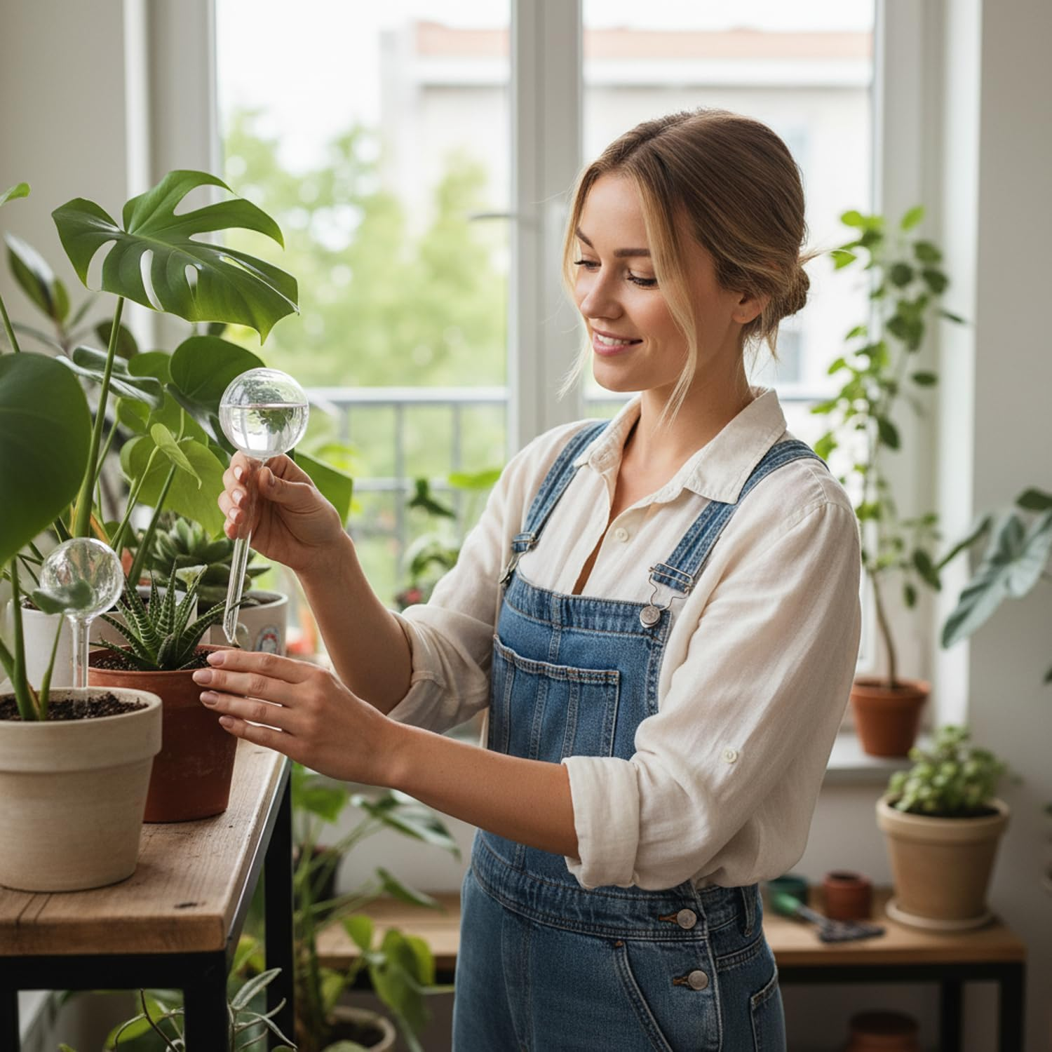 Self Watering Spike, Plant Watering Spike, Indoor & Outdoor Use, Set of 4, Compatible with Medium & Large Plants, Ruibex image number 4
