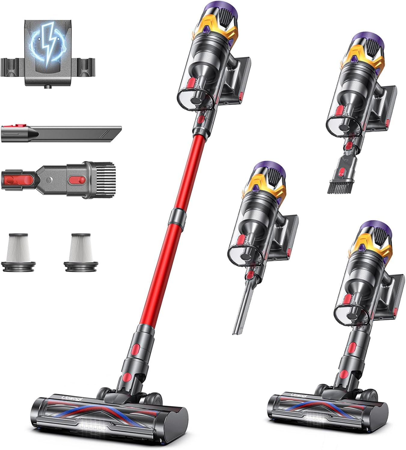 Cordless Vacuum Cleaner, Upgraded 50KPA 600W 70Mins Stick Vacuum with Hurricane Mode, Self-Standing, Touch Screen, 1.8L Dust Cup, Anti-Tangle Wireless Vacumm, Vacuum Cleaners for Home/Pet Hair/Carpets image number 3