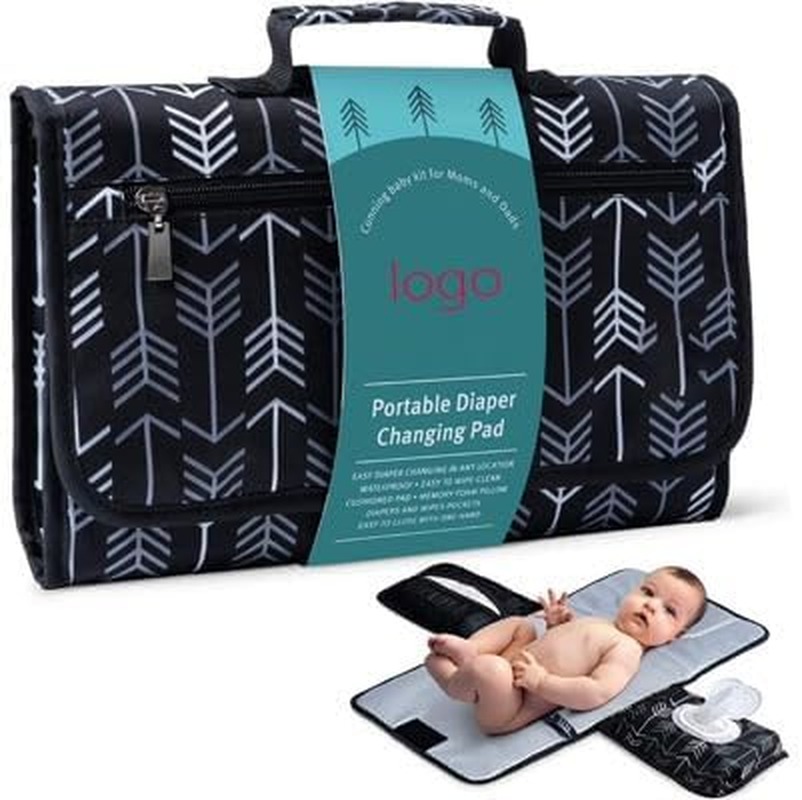 Portable Diaper Changing Pad - Baby Changing Pad and Diaper Changing Travel Bag, Intelligent, Baby Changing Station, Baby Gift - Black and White image number 5