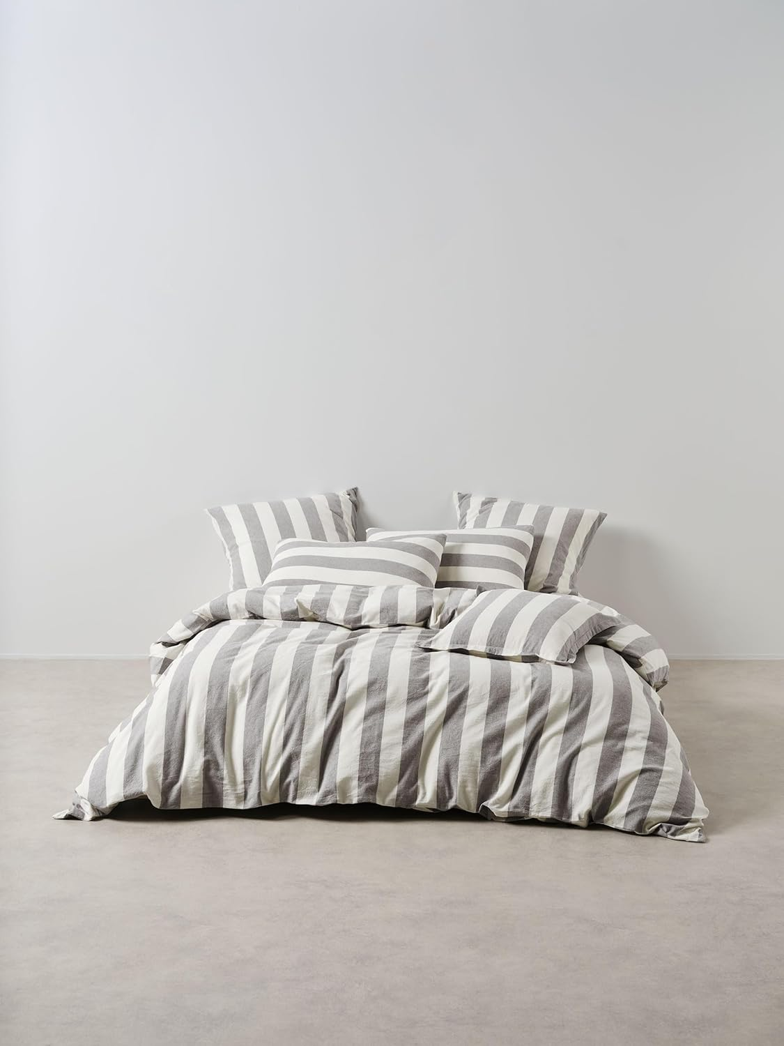 Linen House Vintage Stripe Steel European Pillowcase, Black