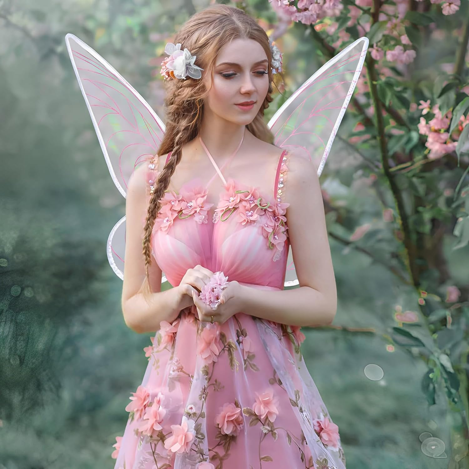 Midook Fairy Wings Set,Fairy Butterfly Wings for Girls Adults and Women Princess Angel Wings Cosplay for Birthday Halloween Christmas (8PCS)