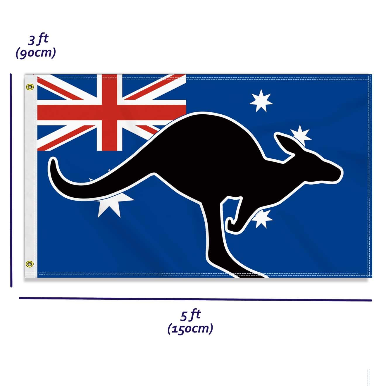 Large 3&times;5 FT Australia Kangaroo Flag, Big Kangaroo100D National Outdoor Banner,Decorgarden with Brass Gromment image number 2