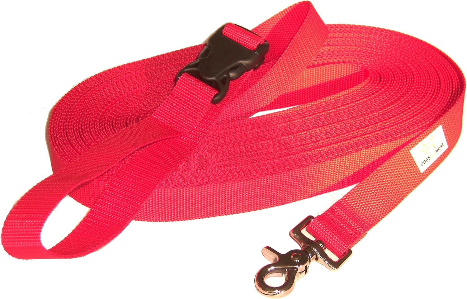 DOGS and MORE - Recall Lead with L&Atilde;-SBARER Hand Loop - Base 20 Metres (Red; 25 Mm Wide) / Search Line/Field Lead image number 2