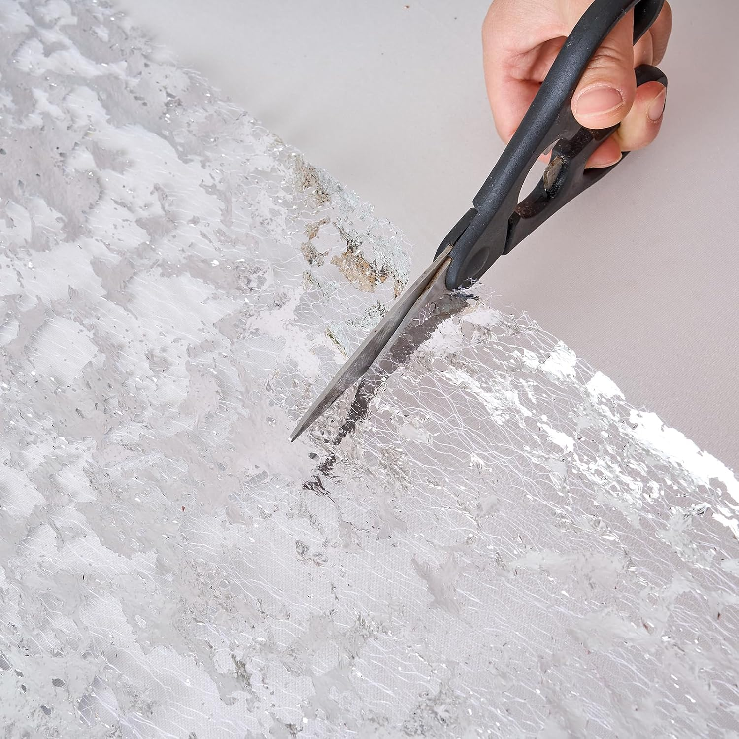 CHUQING Silver Table Runner 11X394 Inches,Glitter Silver Mesh Table Runner Roll,Silver Centerpiece Table Decorations for Birthday Wedding Party Baby Shower Graduation Christmas image number 6